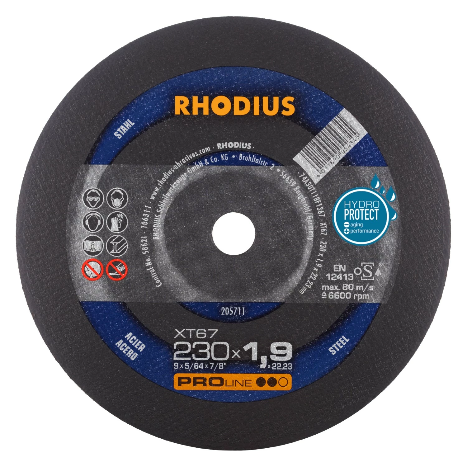 Rhodius 205711 XT67 PROline ll Doorslijpschijf extra dun 230 x 22,23 x 1,9mm (25 st)-image