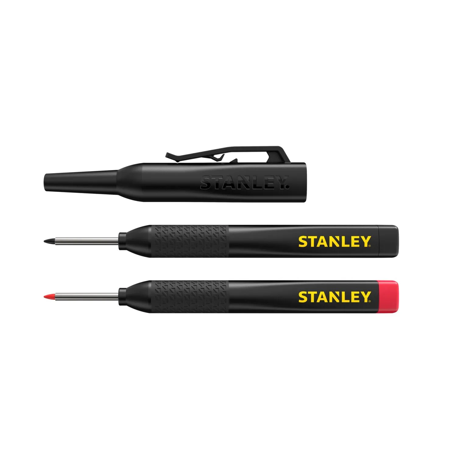 Stanley STHT47011-0 Markeerstift voor diep bereik met holster - Zwart/Rood
