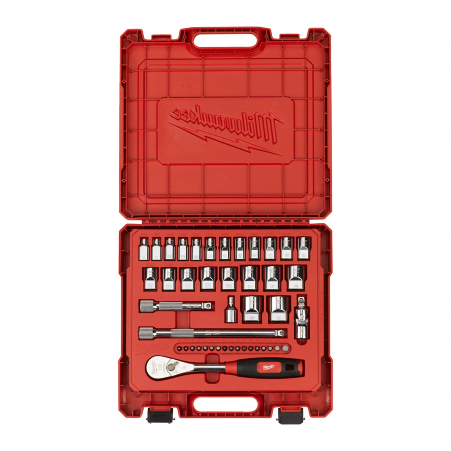 Milwaukee 4932498334 44-delige Ratel- en doppenset in koffer - 1/2"