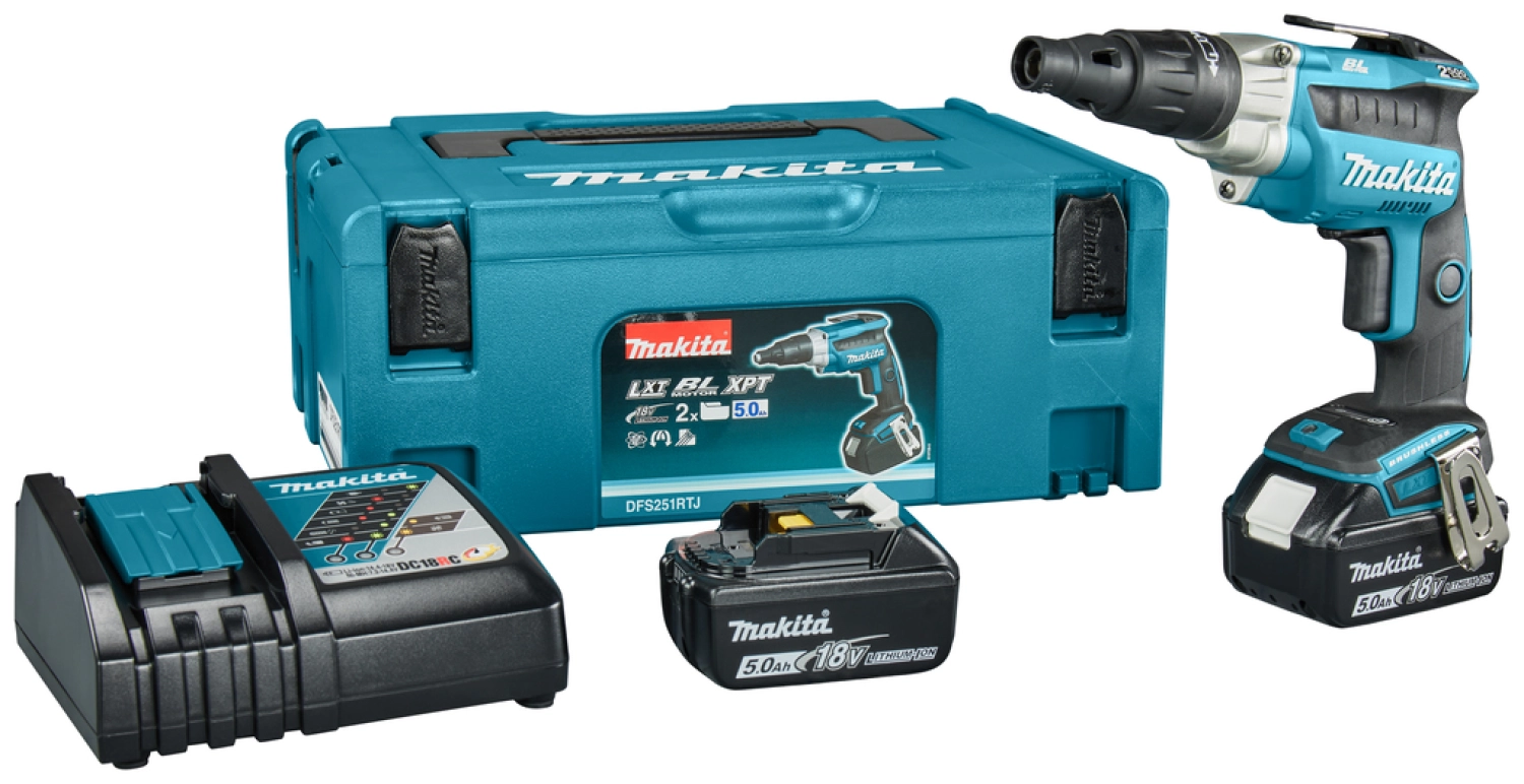 Makita DFS251RTJ 18V Li-Ion accu schroevendraaier set in Mbox (2x 5,0Ah accu)-image