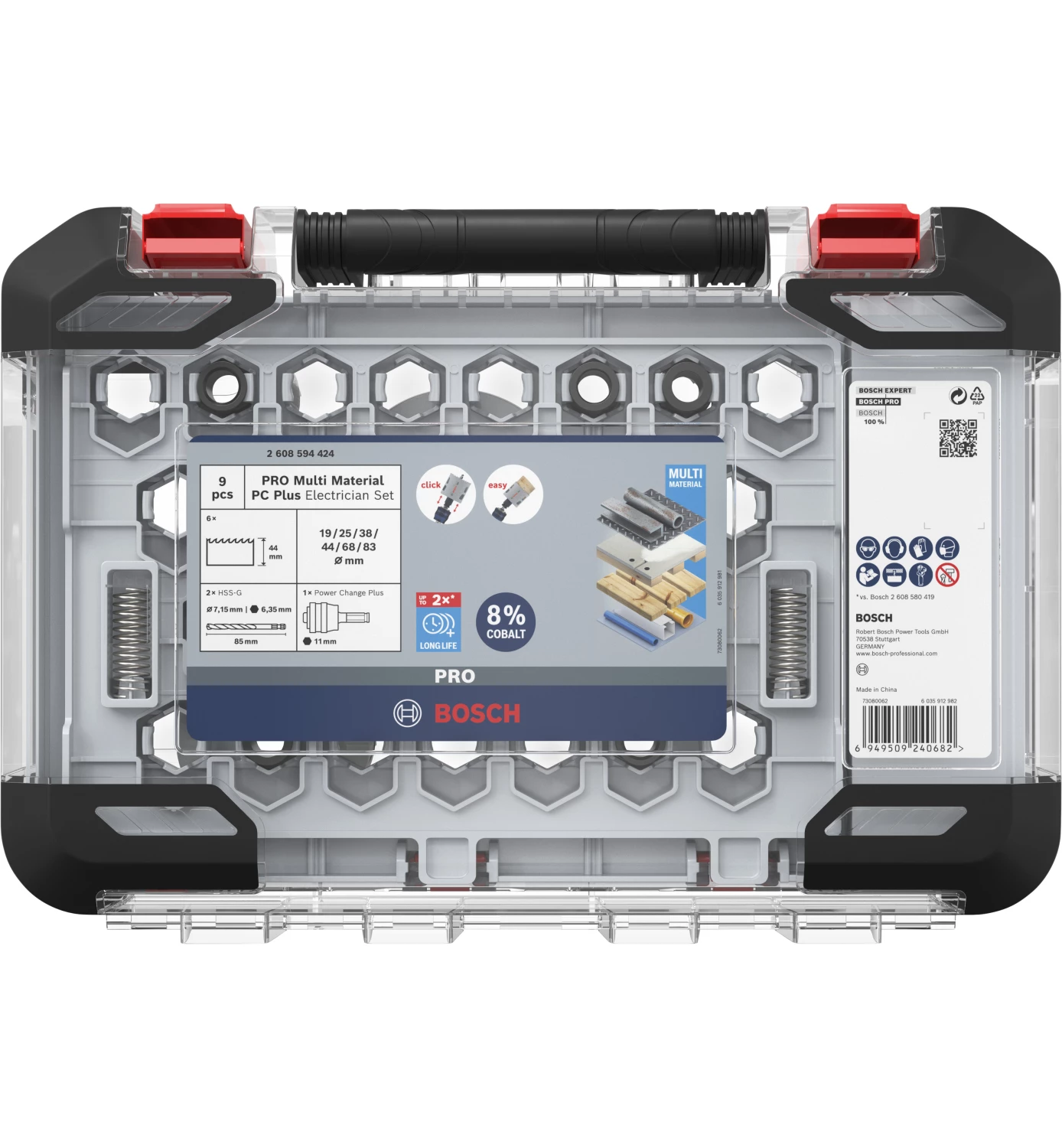 Bosch 2608594424 PRO Multi Material 9-piece hole saw set with Power Change plus-image
