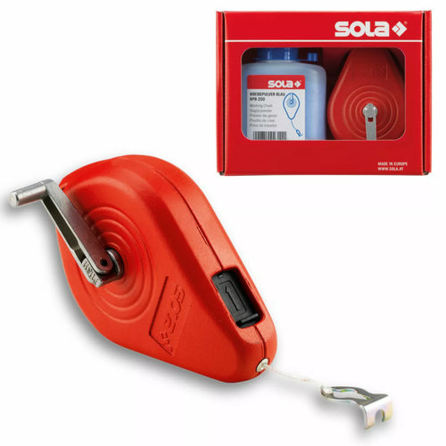 Sola CLM 30 SET B Mètre à ruban avec poudre - 30 m - Bleu-image