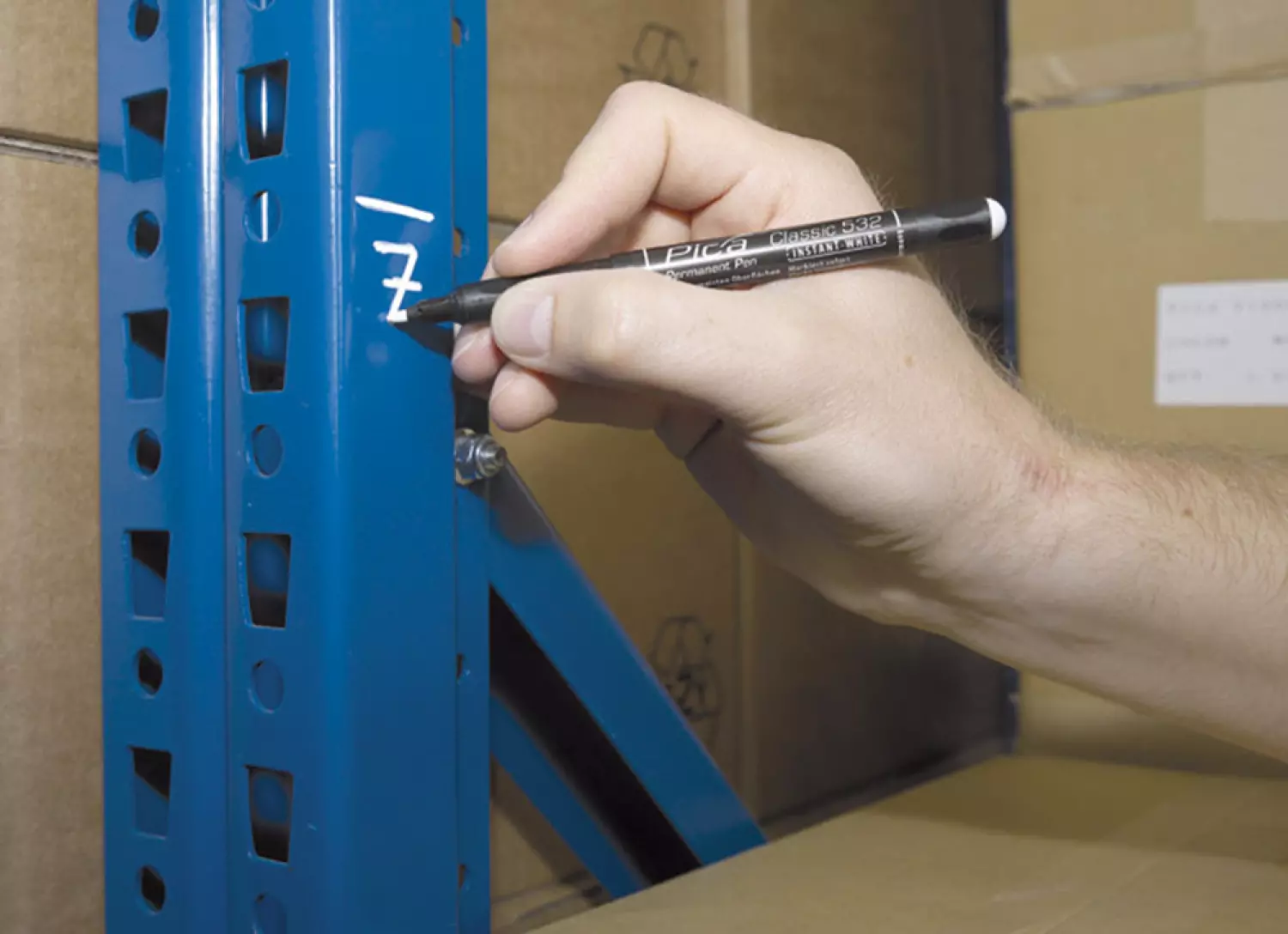 Pica PI53252 Stylo permanent classique - rond - blanc - 1-2 mm-image