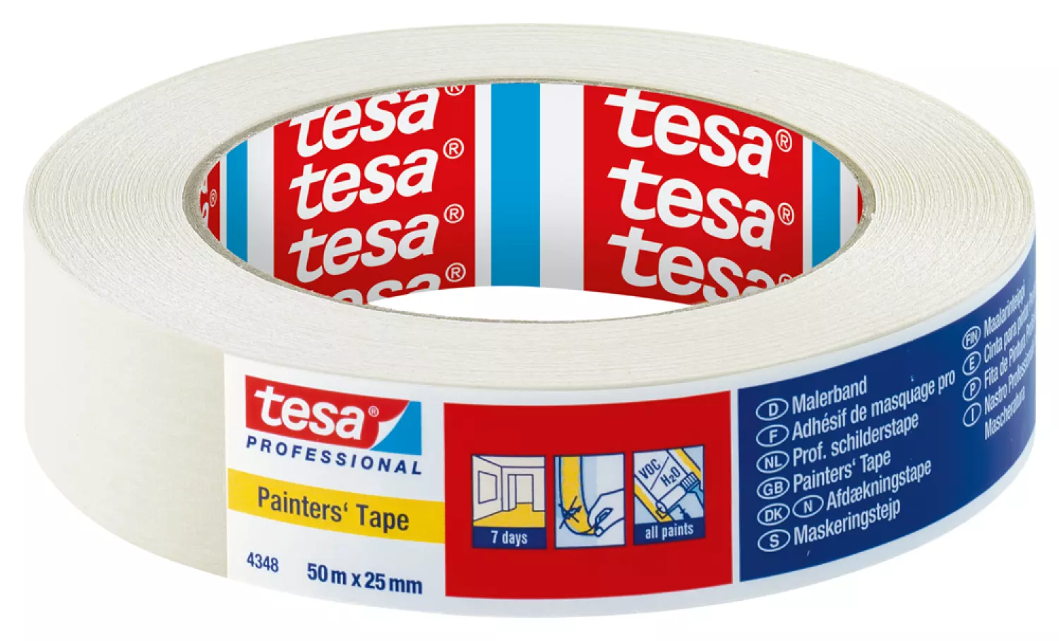 Tesa 4348 Schilderstape - Creme - 25mm x 50m-image