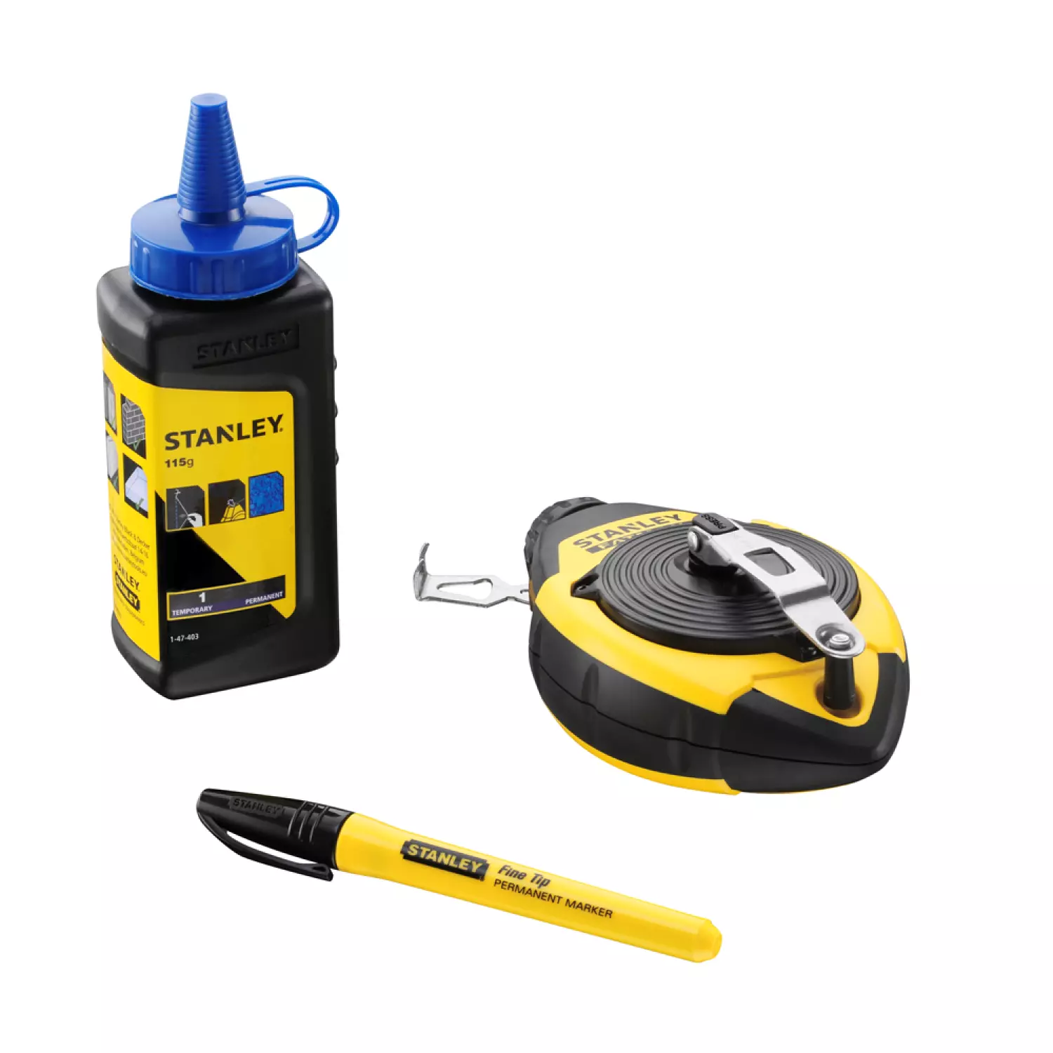 Stanley 0-47-681 FatMax Slaglijnmolen kit met slaglijnpoeder en markeerstift - 30m-image