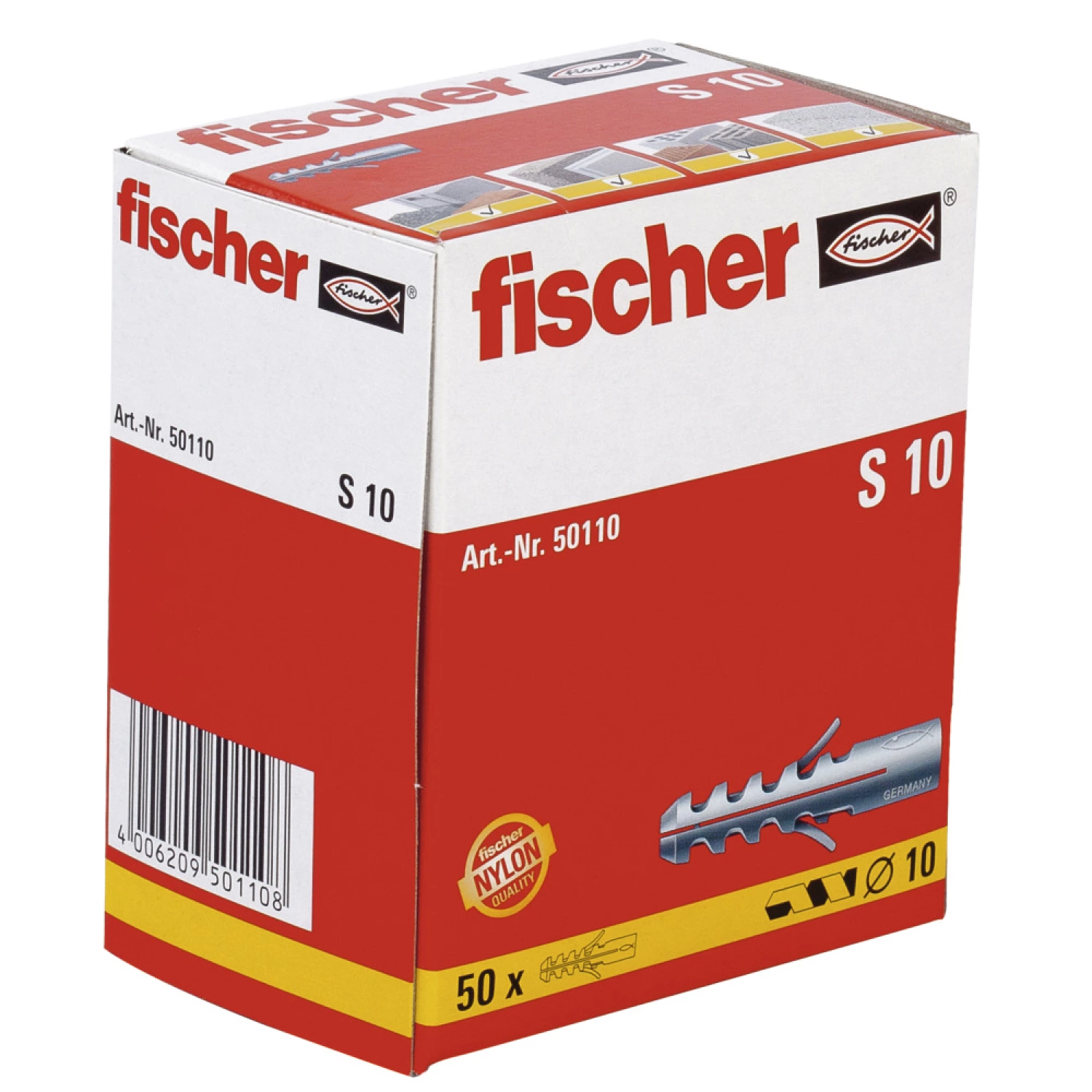 Fischer 50110 S Pluggen - 10 x 50 mm (50st)-image