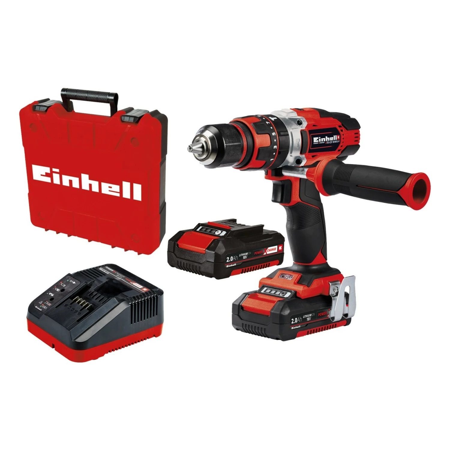 Einhell TE-CD 18/48 Li-i - Set perceuse visseuse à percussion Li-Ion 18V (2x batterie 2,0Ah) dans mallette - 48Nm-image