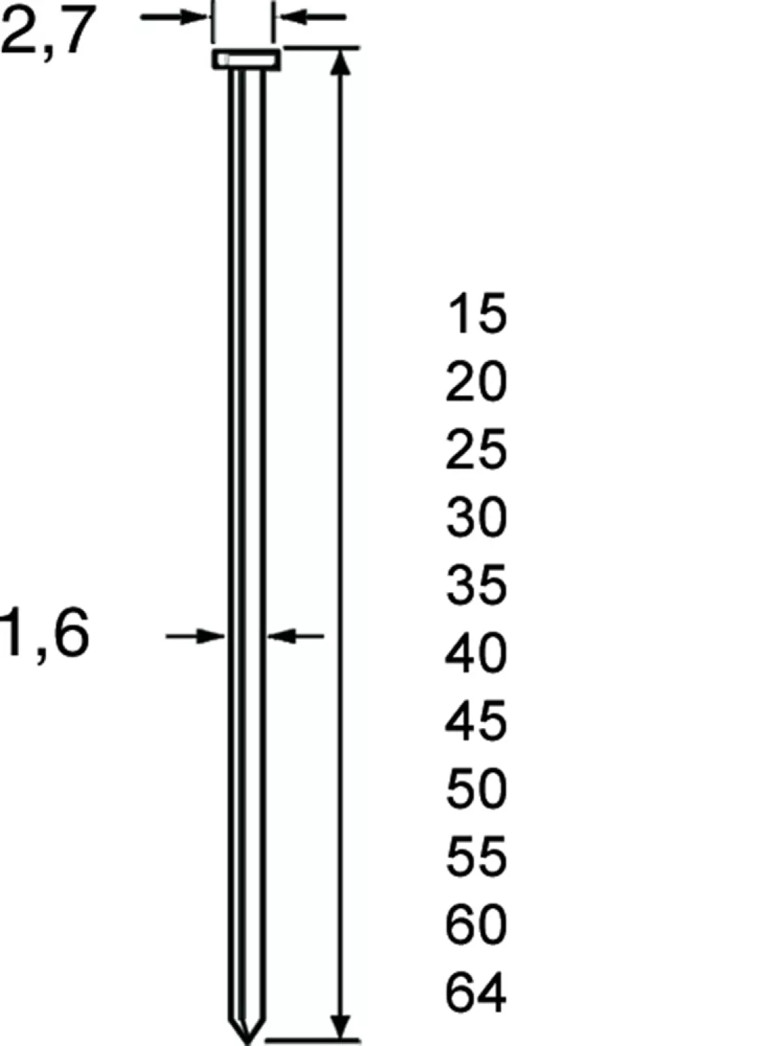 Dutack 5138043 SKN16 Brad - Acier inoxydable - 1.6 x 40mm (2500pcs)