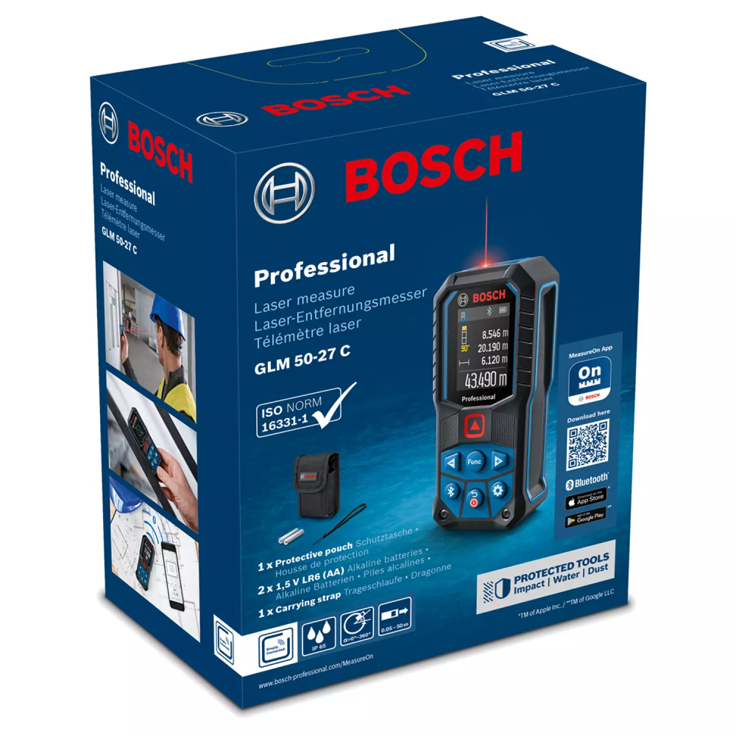 Bosch GLM 50-27 C Professional Laserafstandsmeter - 50m - rood-image