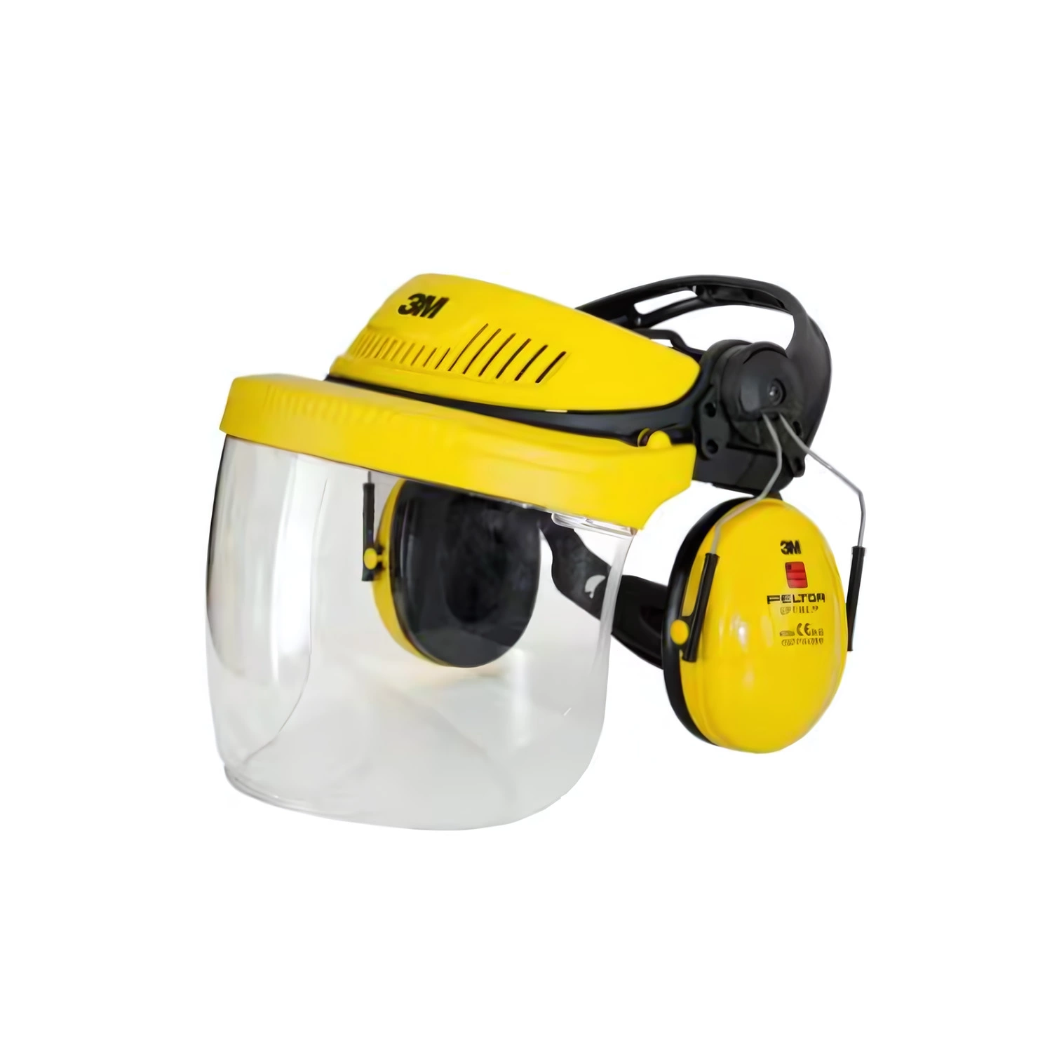 3M PELTOR G500V5FH510-GU Gezichtbeschermingskap combinatie met Optime I gehoorkap en 5F-11 Vizier - geel-image