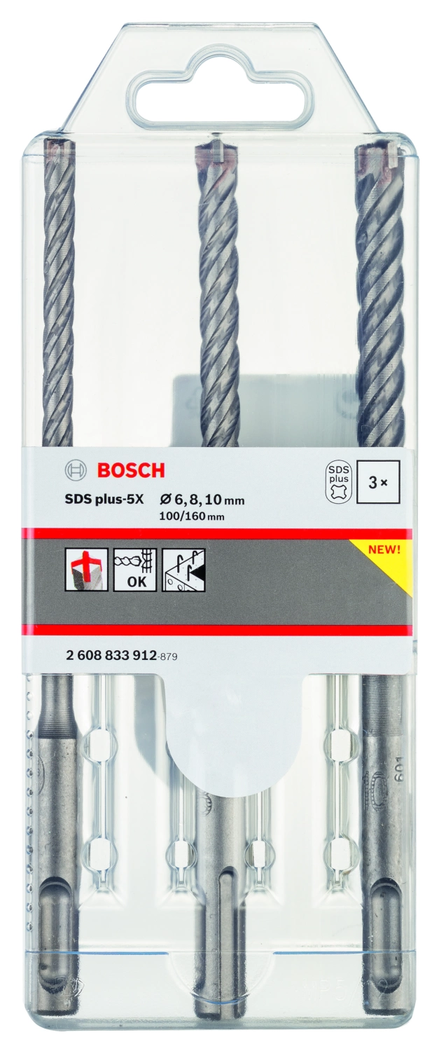 Bosch 2608833912 PRO Hamerboorset SDS plus-5X - 6/8/10 mm (3 stuks)-image