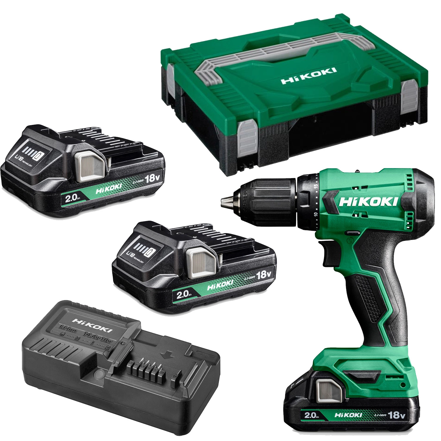 HiKOKI DS18DAWCZ 18V LI-ION Battery Drill-Screw Machine Set (2x2.0h) dans une valise-image