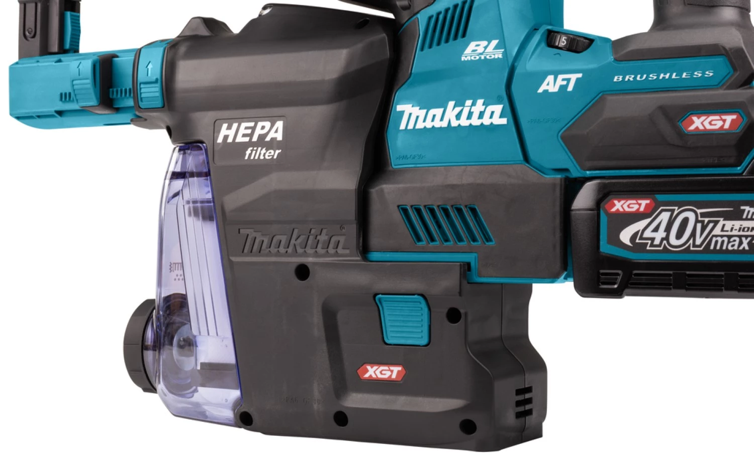 Makita HR002GM204 XGT 40V Max Li-Ion accu SDS-Plus combihamer set (2x 4,0Ah) incl. stofafzuigsysteem in Mbox - 2,9J - koolborstelloos-image