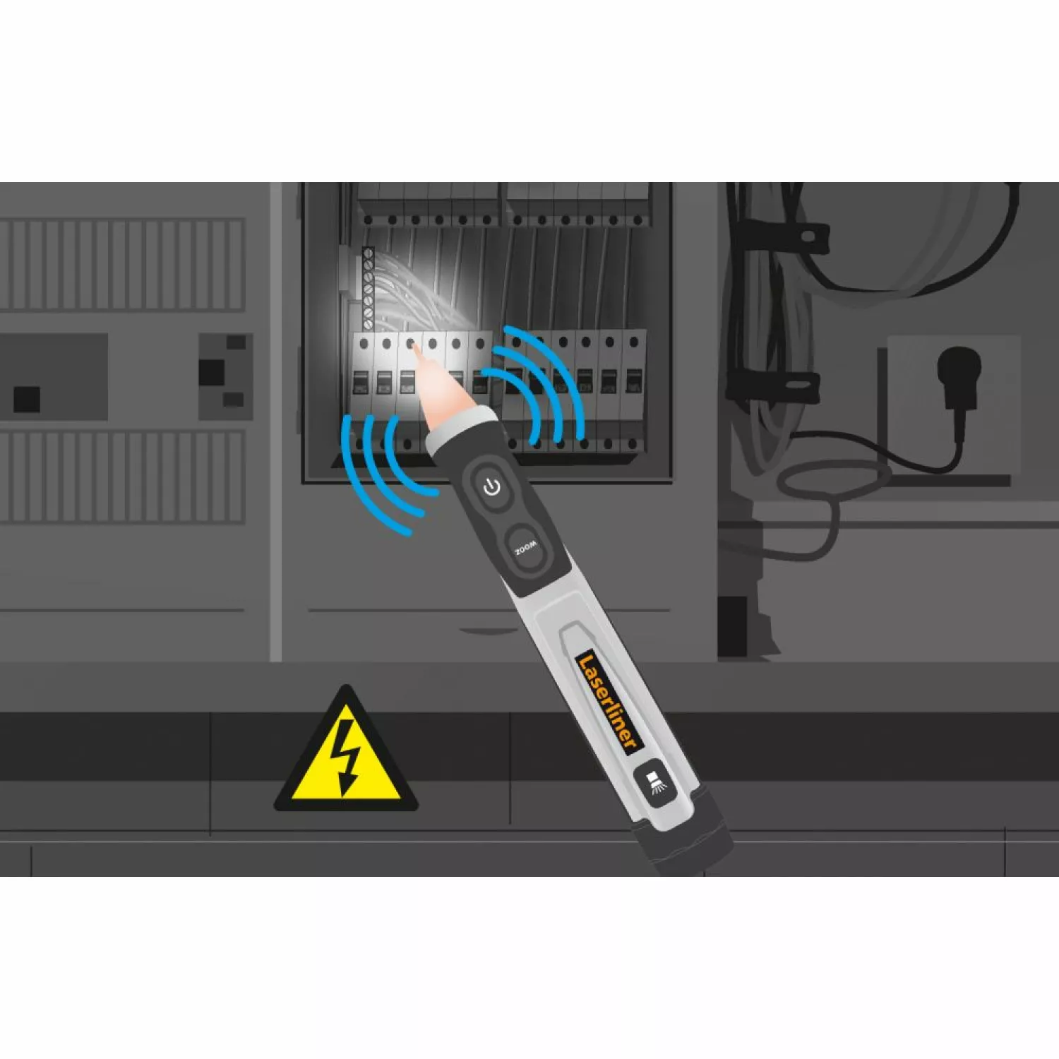 Laserliner 083.013A - Testeur de tension sans contact pro – localisation câbles et installations elec-image