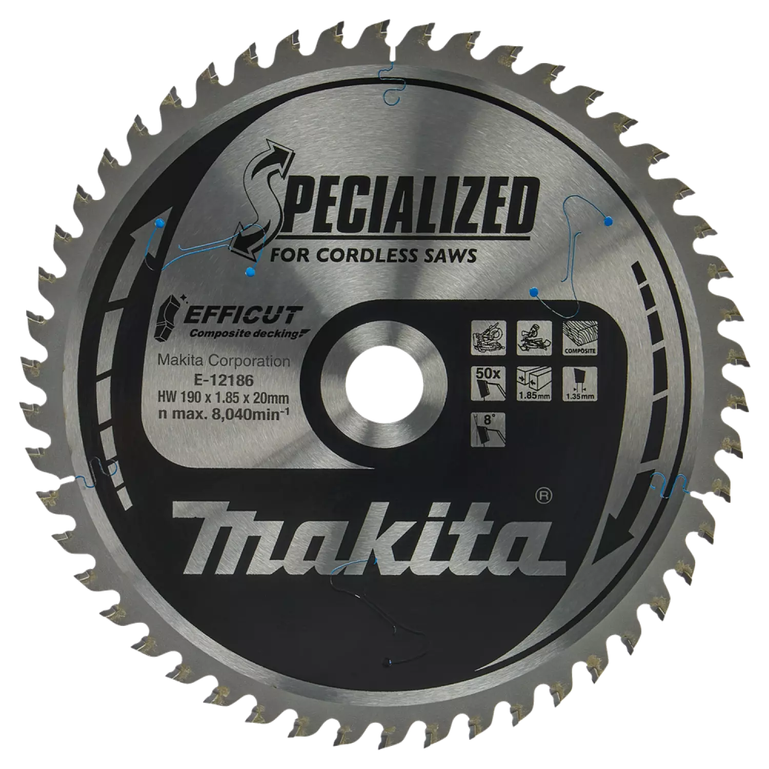 Makita E-12186 Efficut Cirkelzaagblad WPC - 190x20x1,85mm 50T-image