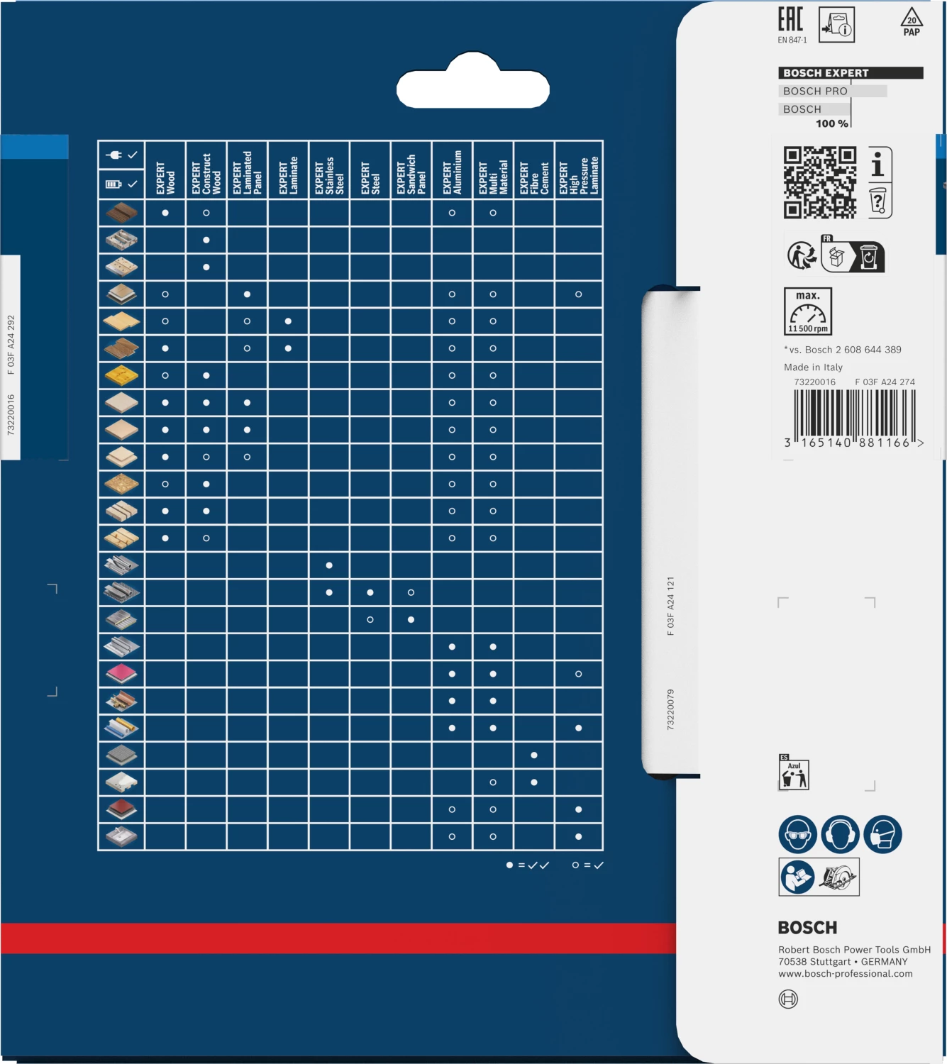 Bosch 2608644366 EXPERT Lame de scie circulaire - 165 x 20 x 30D - sandwich panneaux