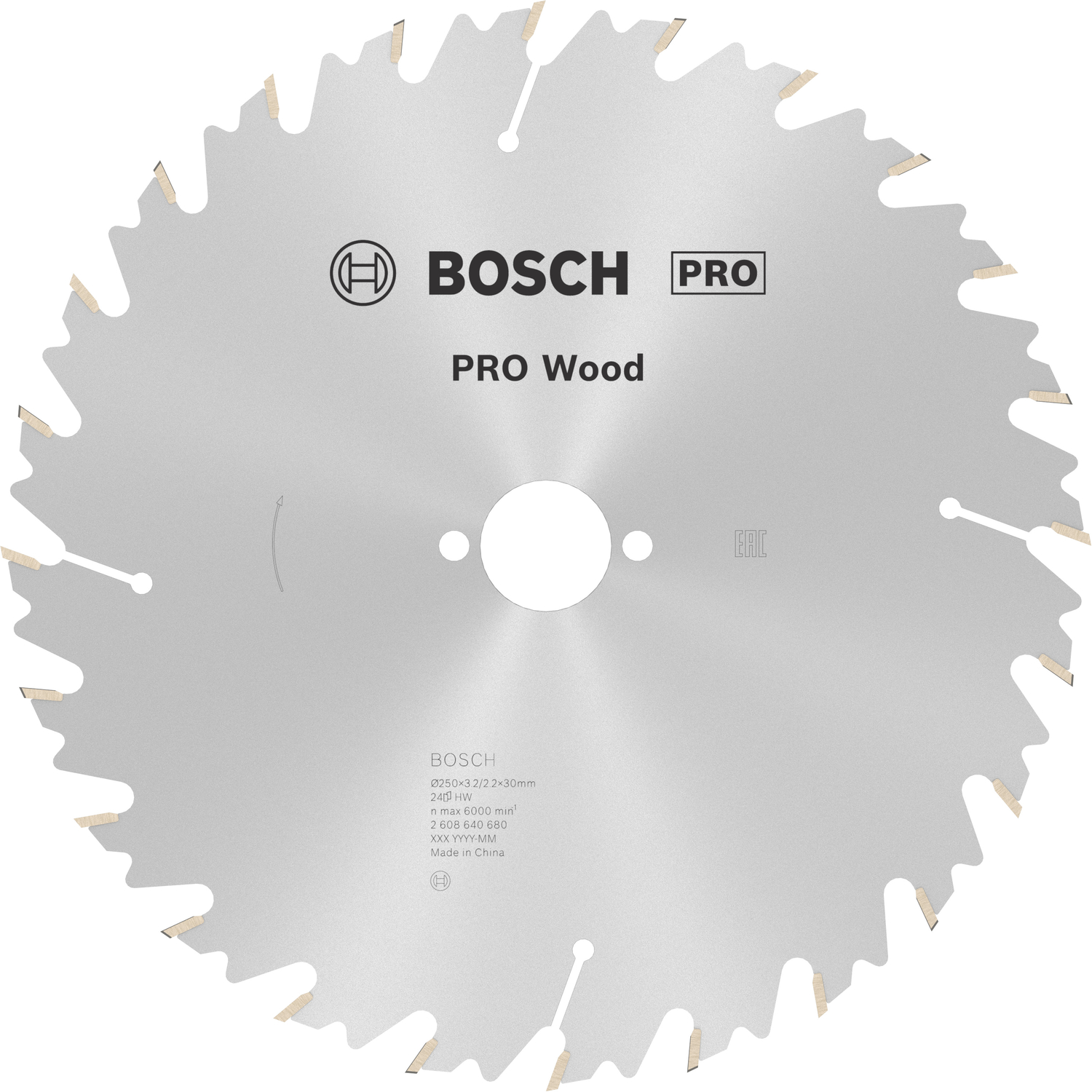 Bosch 2608640680 - Lame de Scie Circulaire Pro Wood, 250 x 30 x 3,2 mm, 24D-image