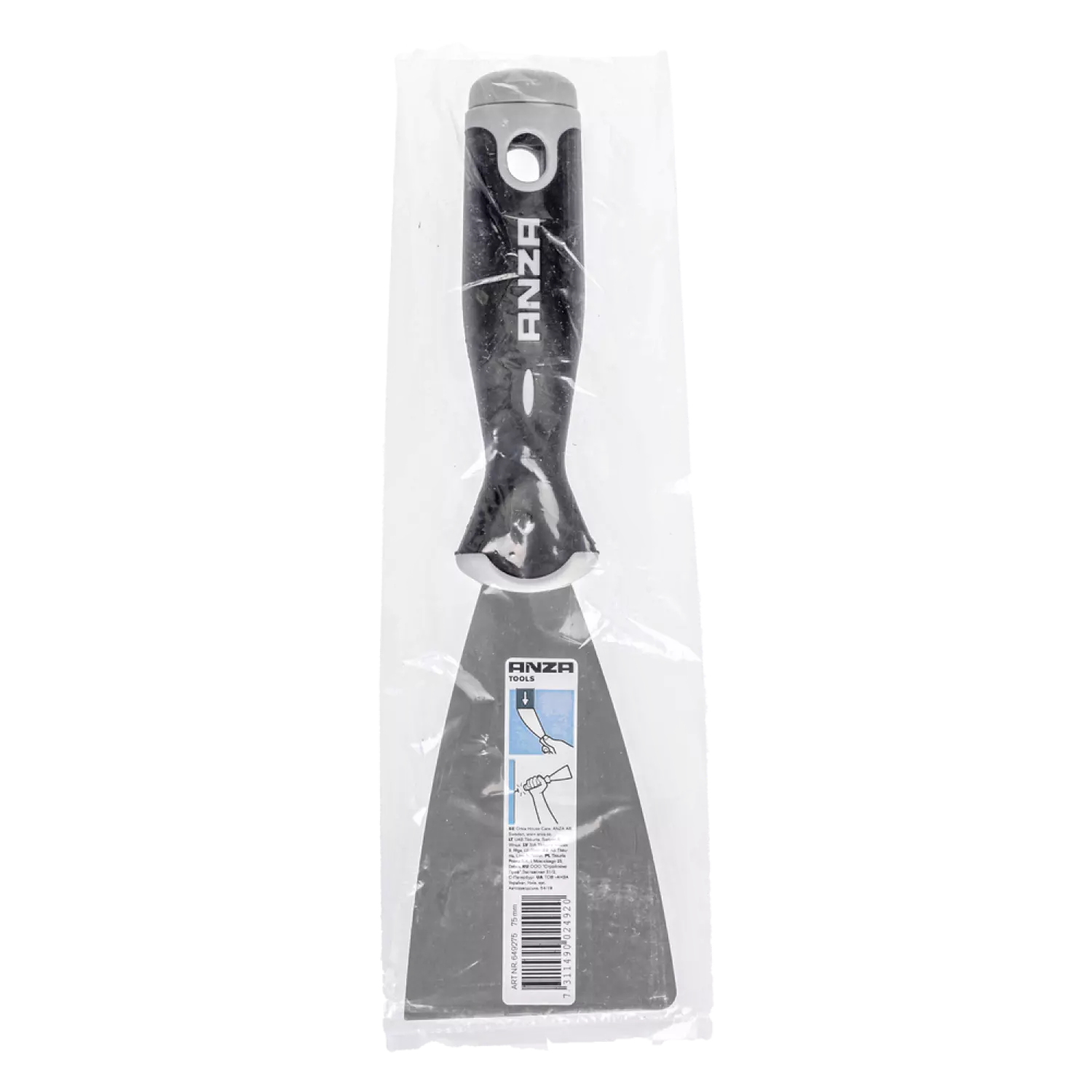 Anza PRO Plamuurmes softgrip RVS - 75mm-image
