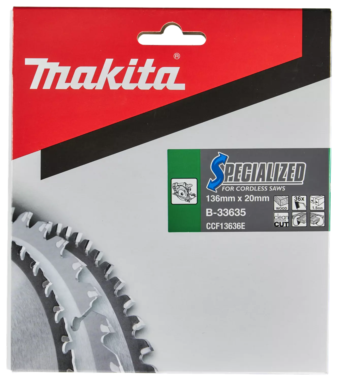 Makita B-33635 Cirkelzaagblad - Hout - Specialized - 136x20x1,5mm - 36T-image