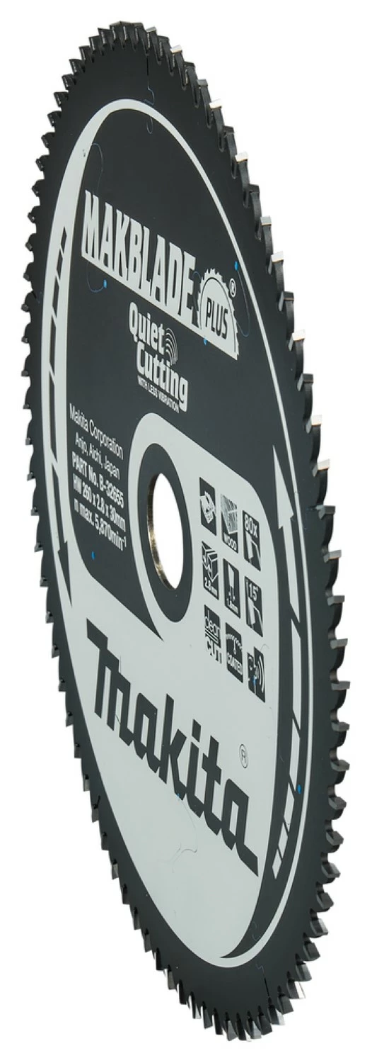 Makita B-32655 Makblade-Plus Lame de scie de table - 260 x 30 x 80T - Bois-image