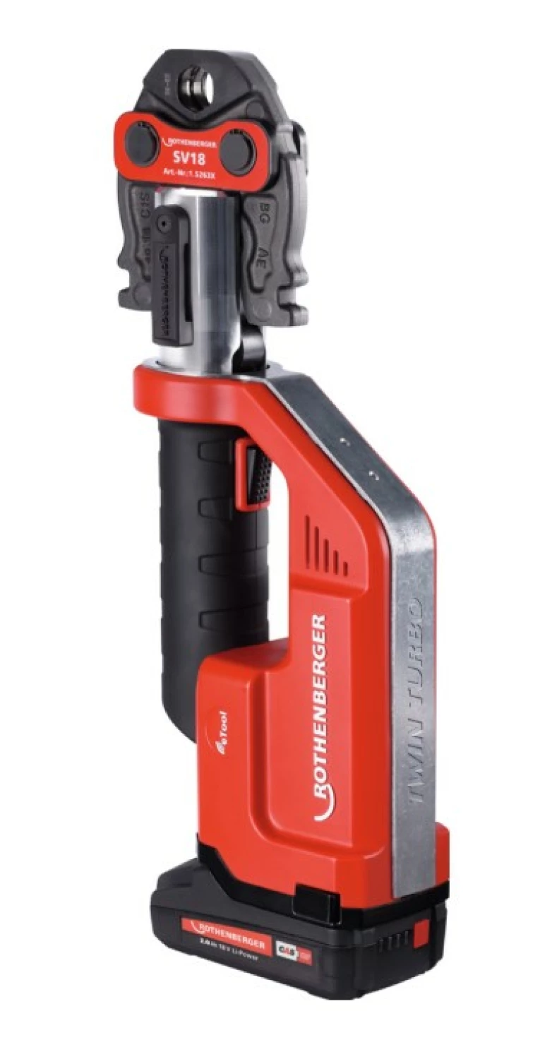 Rothenberger Romax Compact TT 18V Li-ion accu perstang set (1x 2.0Ah accu) incl. M15-22-28 persbekken in koffer-image