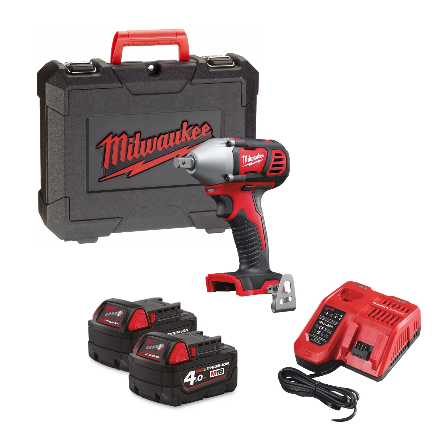 Milwaukee M18 BIW12-402C - Clé à choc Li-Ion 18V (machine seule) dans mallette - 240Nm - 1/2"-image