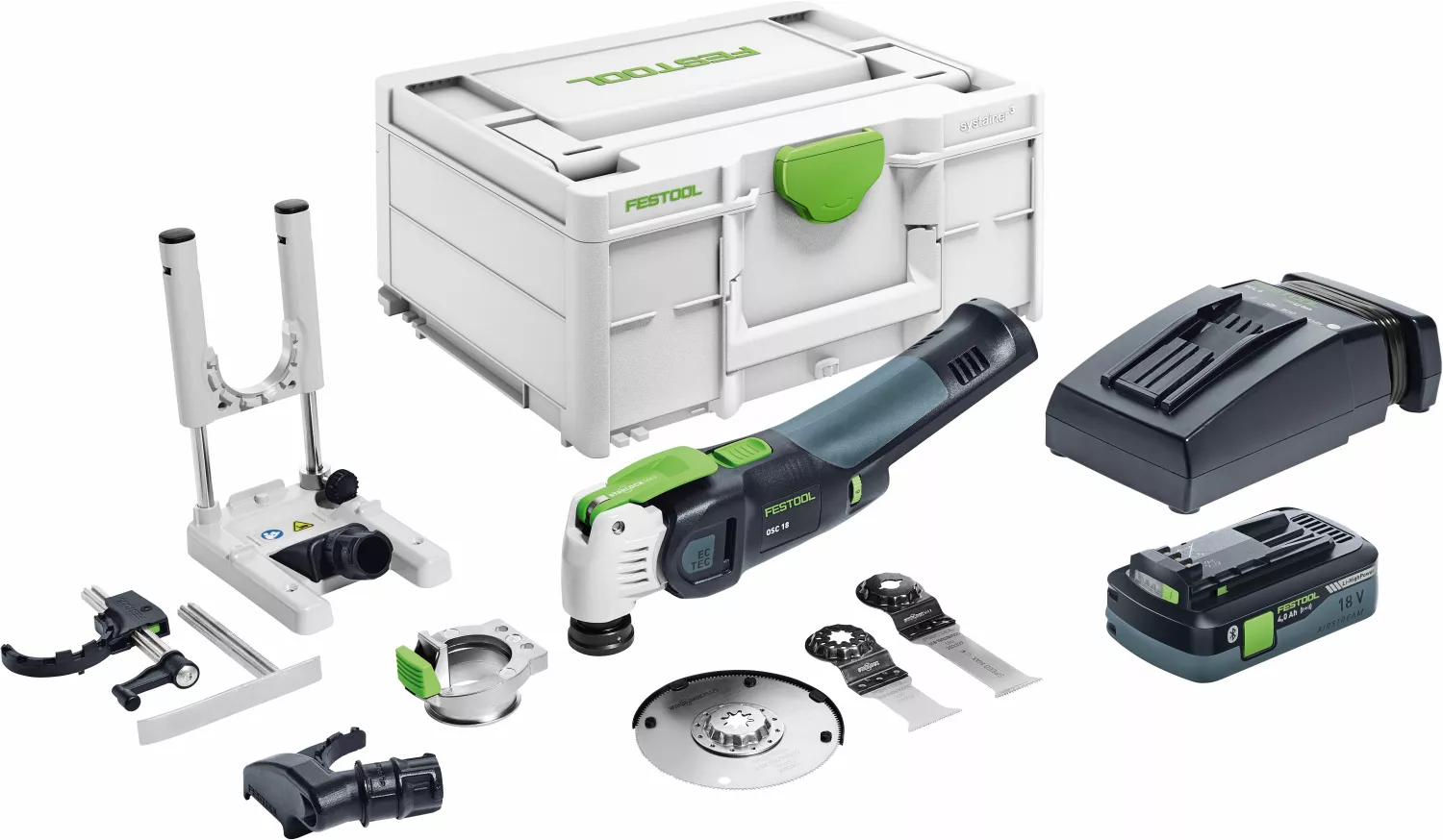 Festool OSC 18 HPC4,0 EI-Set 18V Li-Ion accu oscillerende multitool set (1x 4,0Ah) in systainer - koolborstelloos-image