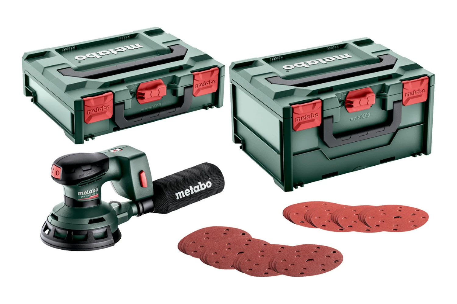 Metabo 691200000 - Ponceuse excentrique sans fil Li-Ion 18V (machine seule) dans systainer + 50x papier de verre - 125mm - moteur brushless-image