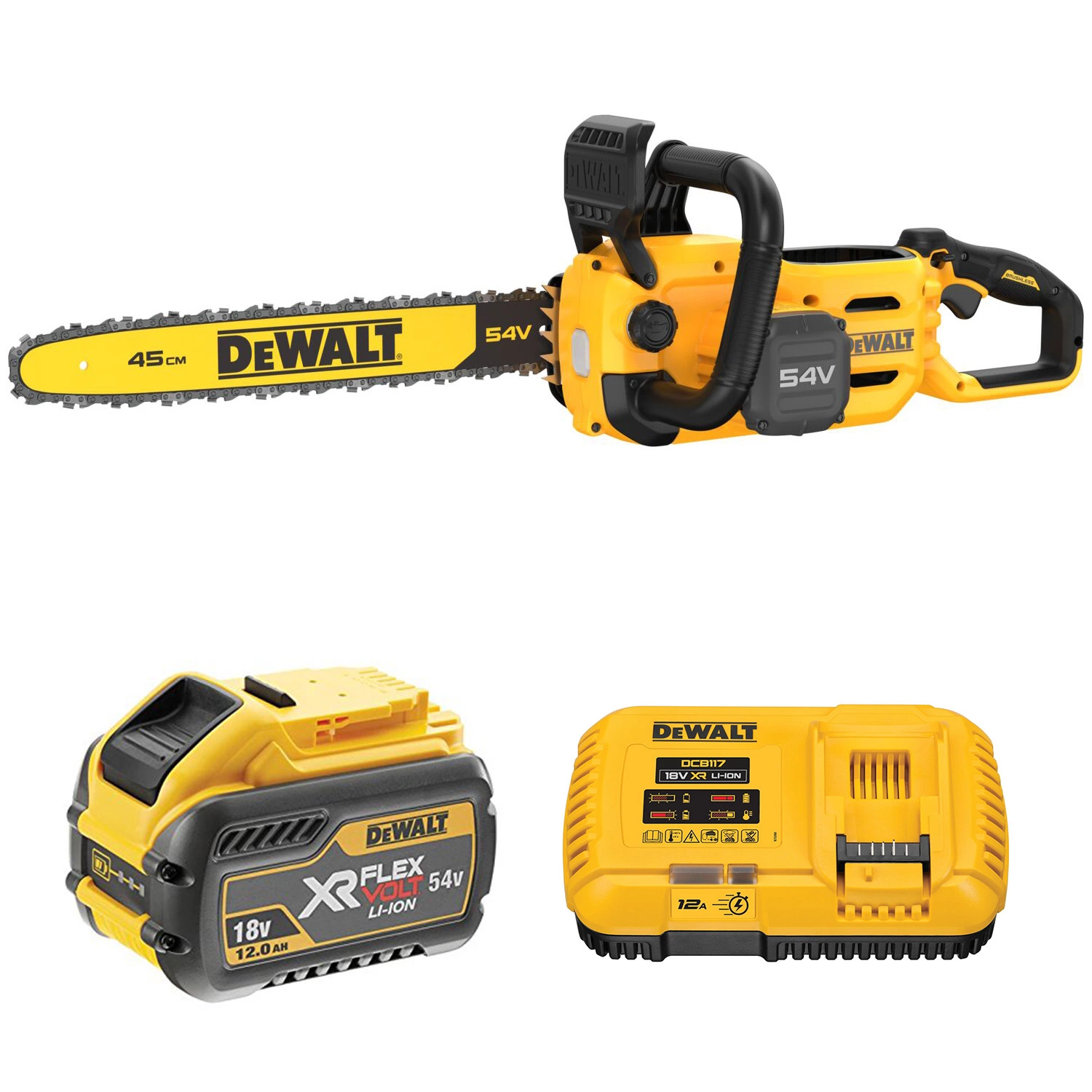 DeWALT DCMCS574X1 54V XR FLEXVOLT Li-Ion accu kettingzaag set (1x 9.0Ah) - 45cm-image