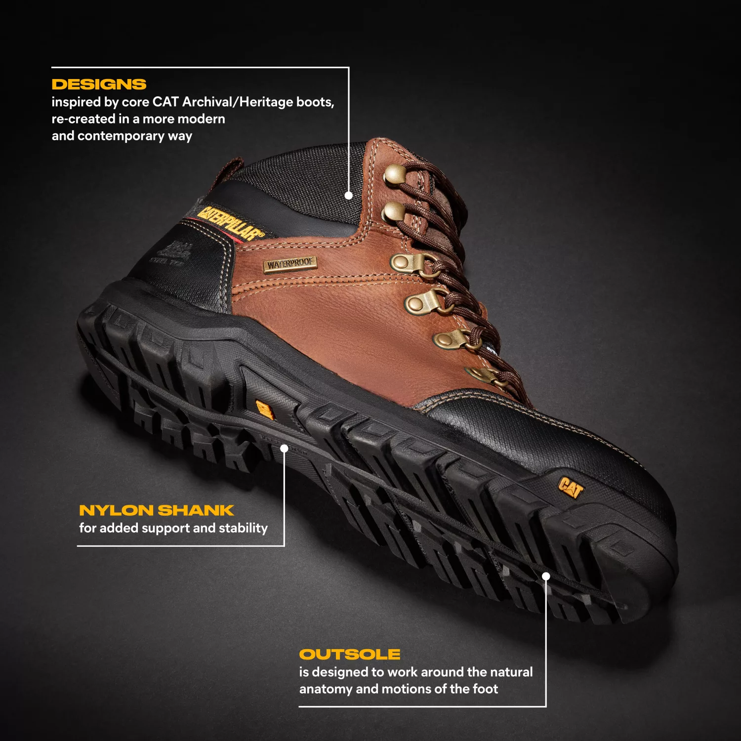 Caterpillar Framework Chaussure de sécurité S3 Seal Marron - Taille 43 - UK 9