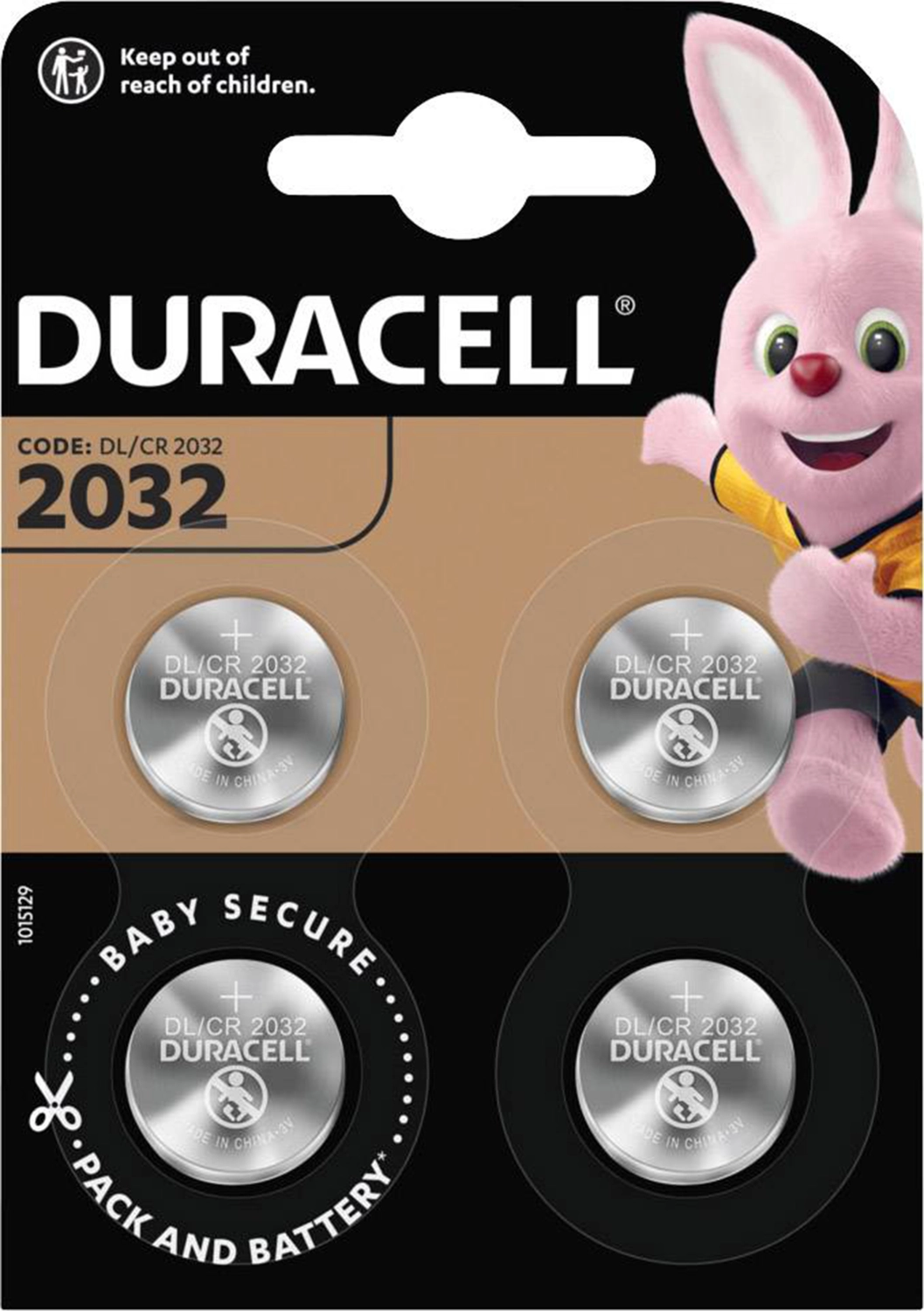 Duracell D119376 Pile bouton au lithium CR 2032 - 4 pièces-image