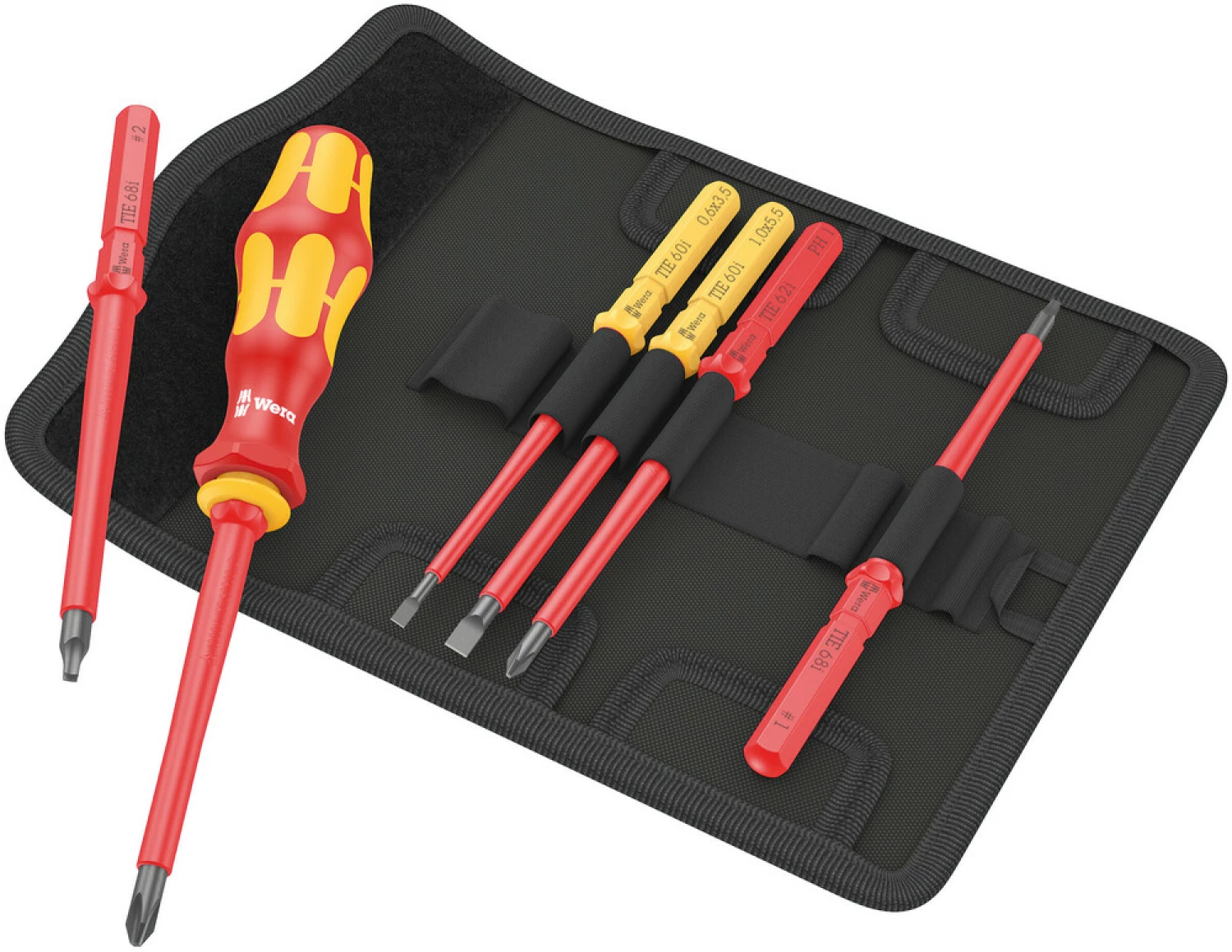 Wera 05006604001 6 pièces Kraftform Kompakt VDE 7 Imperial 1 Tool Finder Jeu de lames de rechange en coffret-image