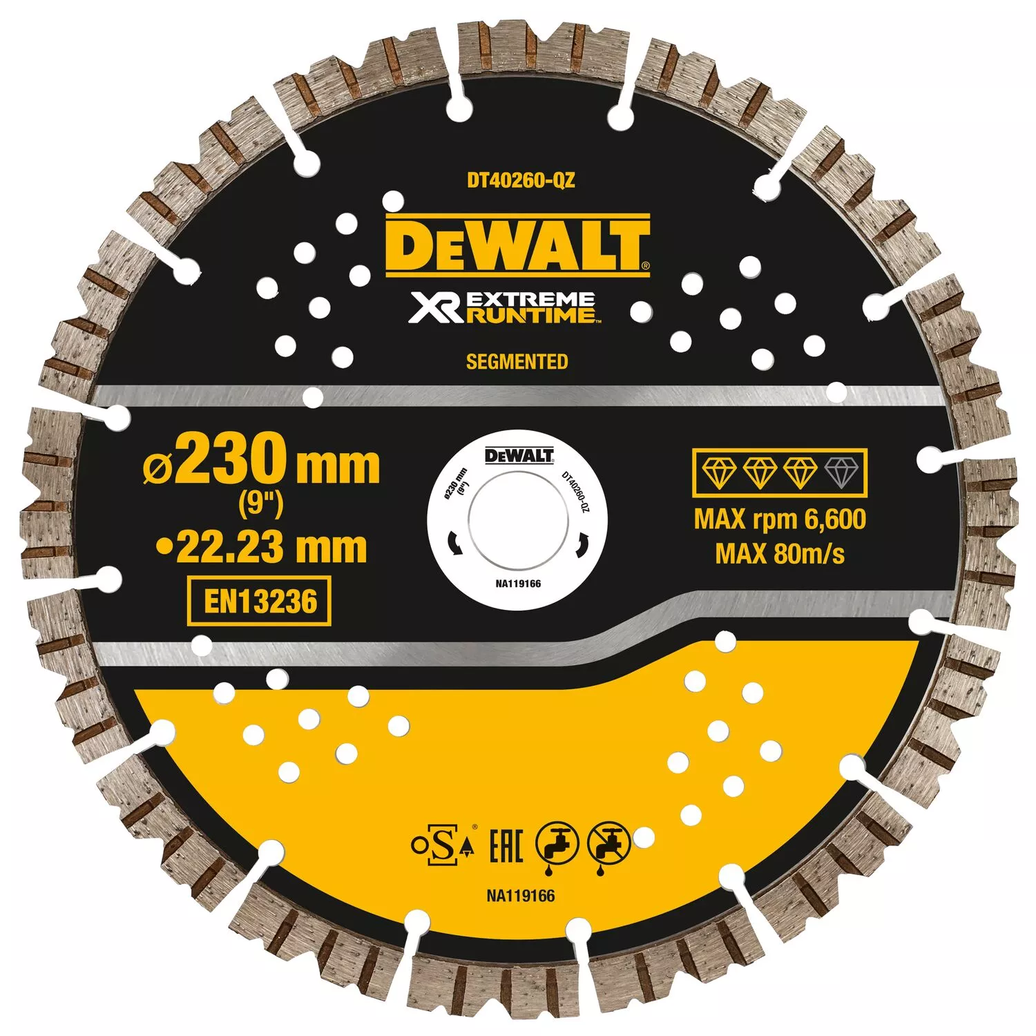 DeWALT DT40260 XR Extreme Diamantdoorslijpschijf - 230 x 22,23 x 2,3mm - beton - steen-image