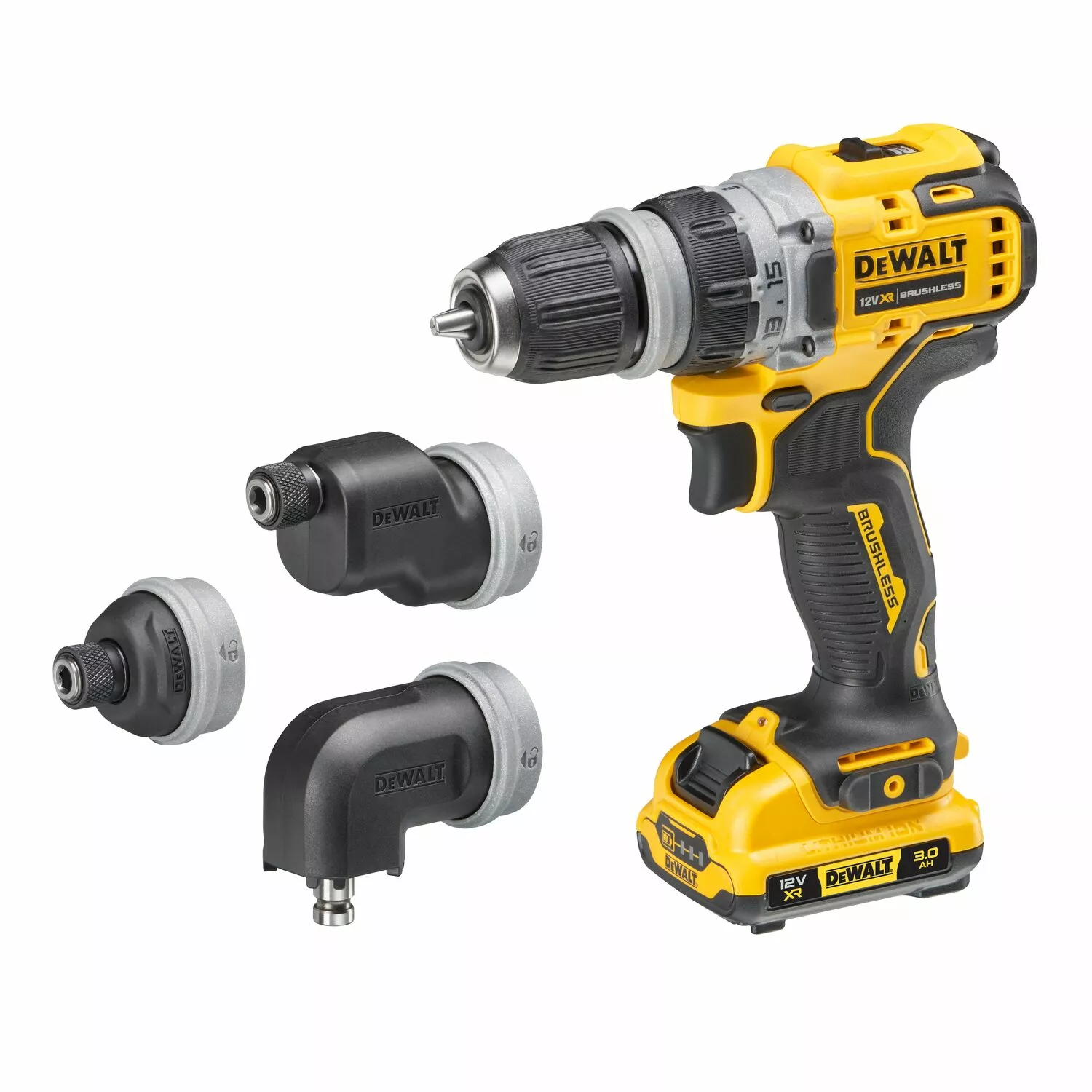 DeWALT DCD703L2T 12V Li-ion Accu Schroefboormachine set (2x 3.0Ah) Multi-head in TSTAK koffer-image