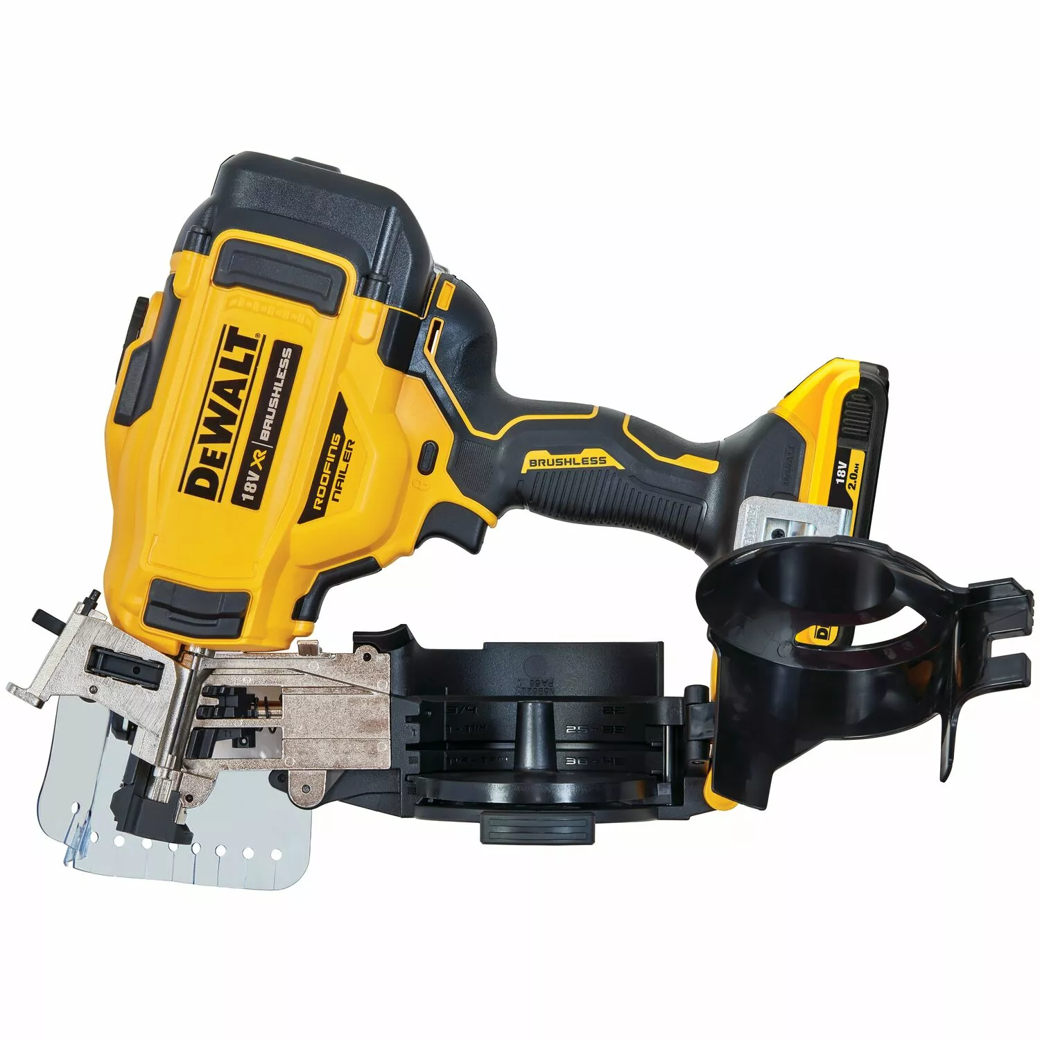 DeWALT DCN45RND2 18 V Li-ion XR kit de cloueur à rouleau sans fil pour toiture (2 x 2,0 Ah) dans TSTAK - 19-45 mm - sans charbons-image
