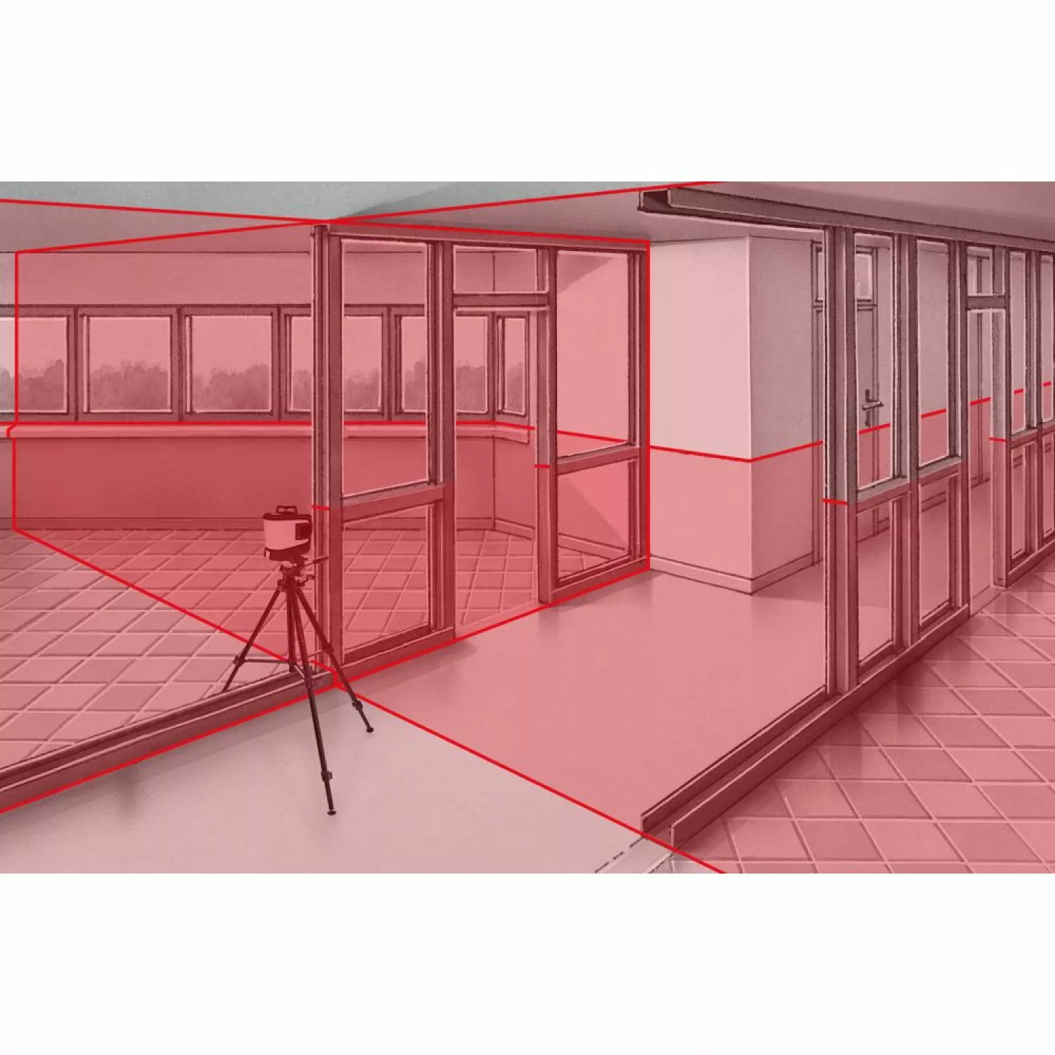 Laserliner SuperPlane-Laser 3D Pro rode Kruislijnlaser in L-boxx - 3 lijnen - 15m-image