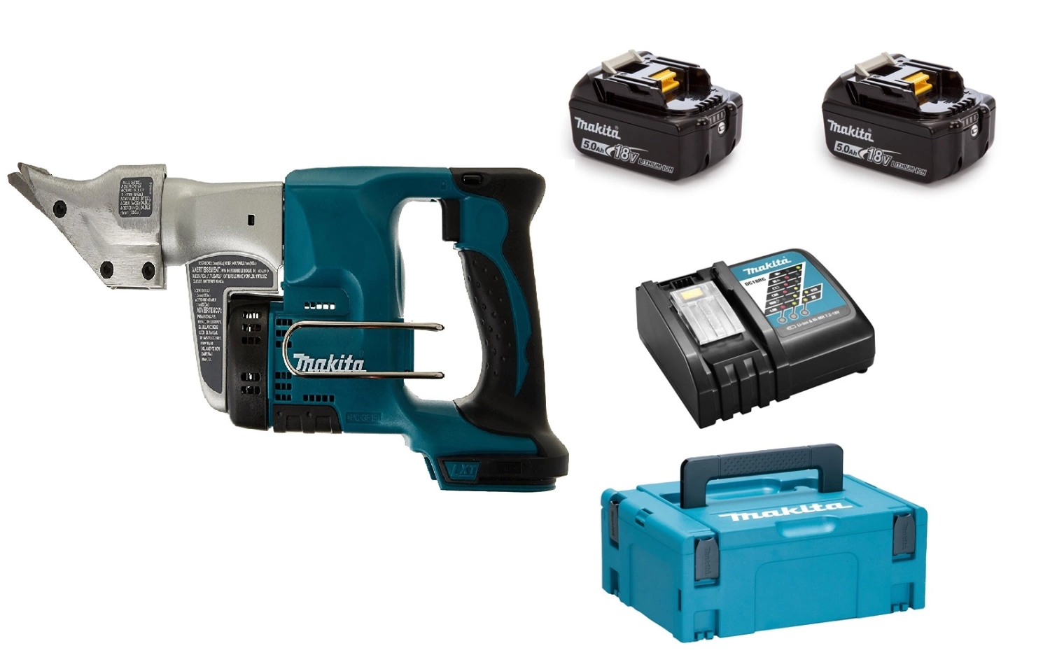 Makita DJS130RTJ 18V Li-Ion accu plaatschaar set in Mbox (2x 5,0Ah accu)-image