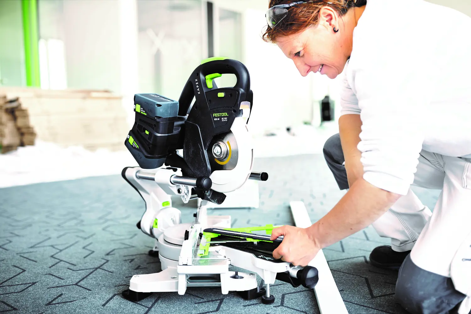 Festool 578755 KAPEX KSC 60 EB-Basic-Set-UG Li-ion accu afkortzaag set incl. onderstel - 216mm