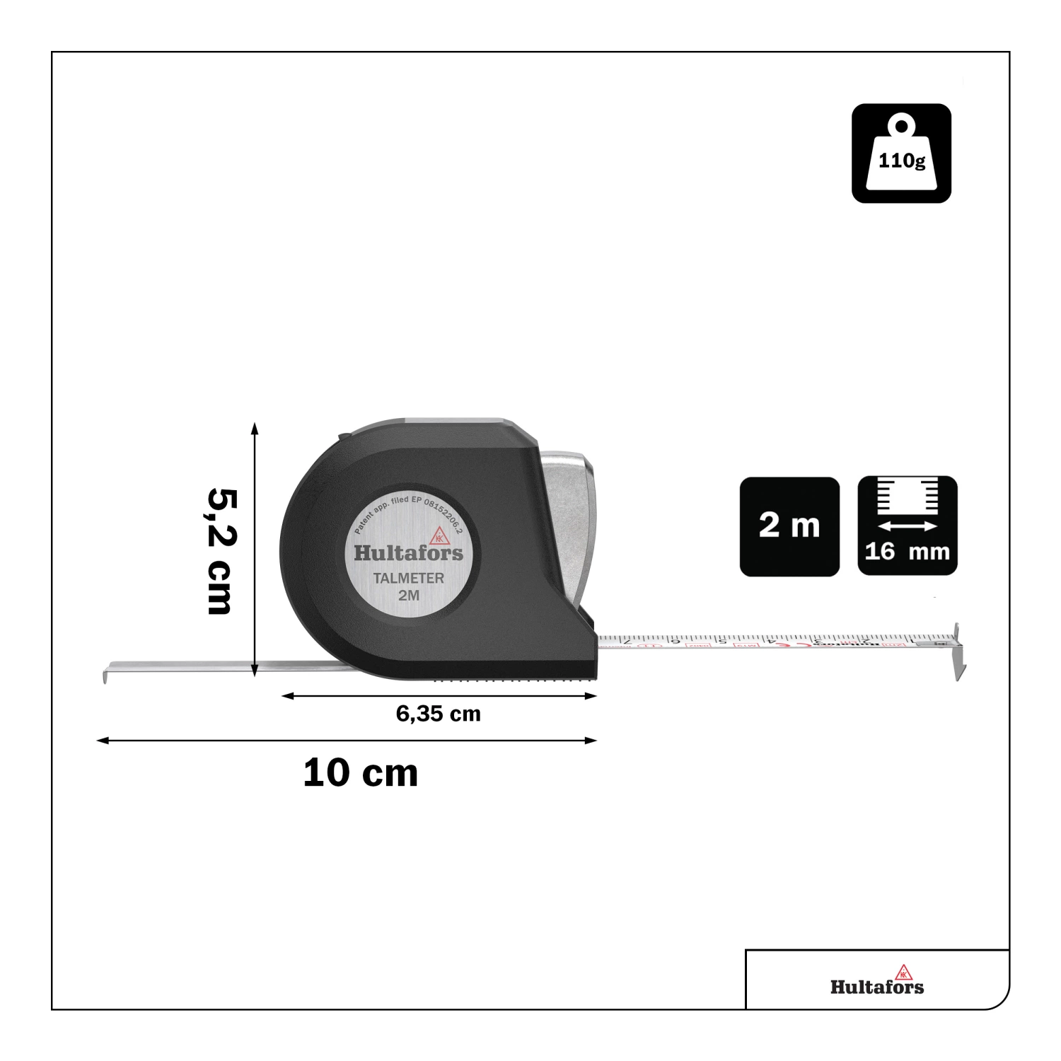 Hultafors TALMETER 2M Mètre à mesurer - 2 m-image