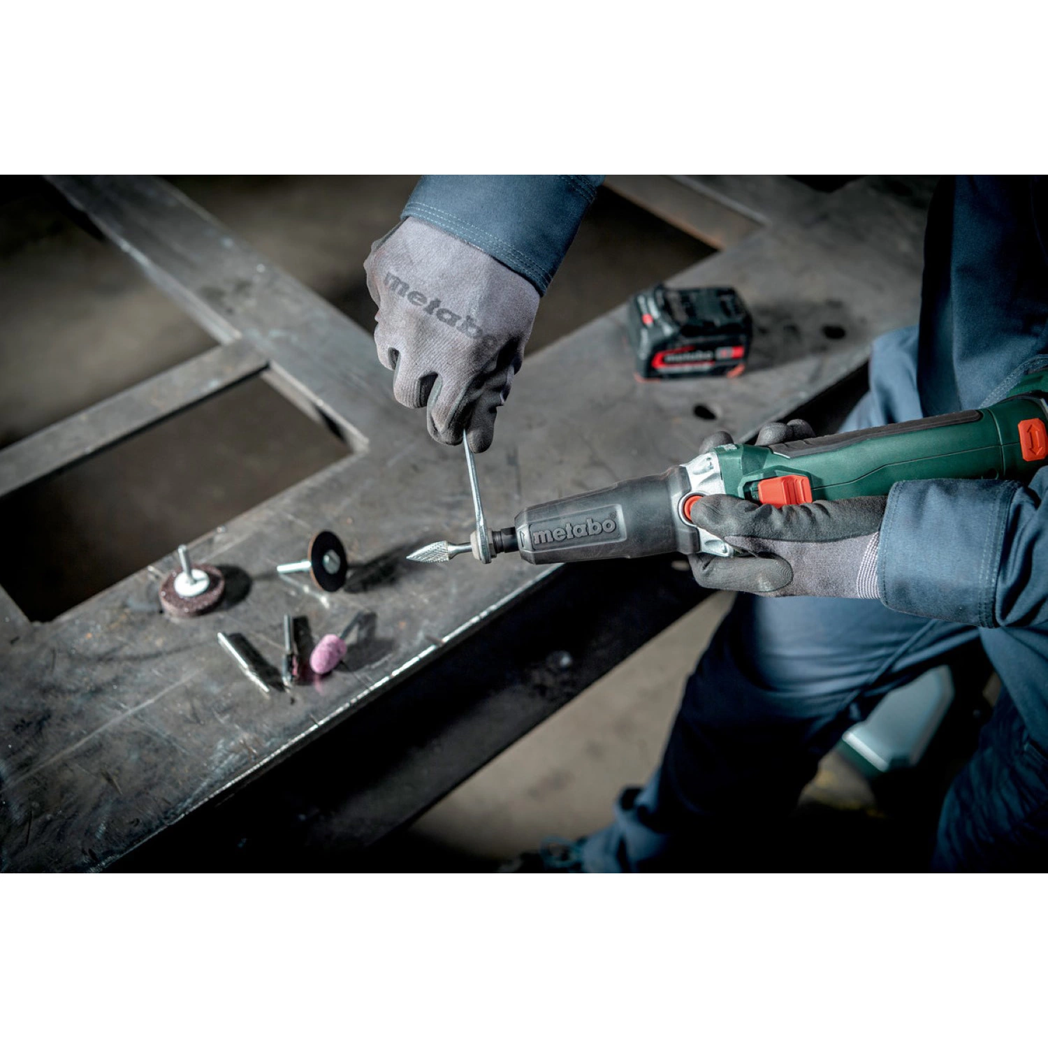 Metabo GVB 18 LTX BL 11-28 18V Li-Ion  Meuleuse droite  sans fil en MetaBox - 6mm - 8000 - 28000 /min-image