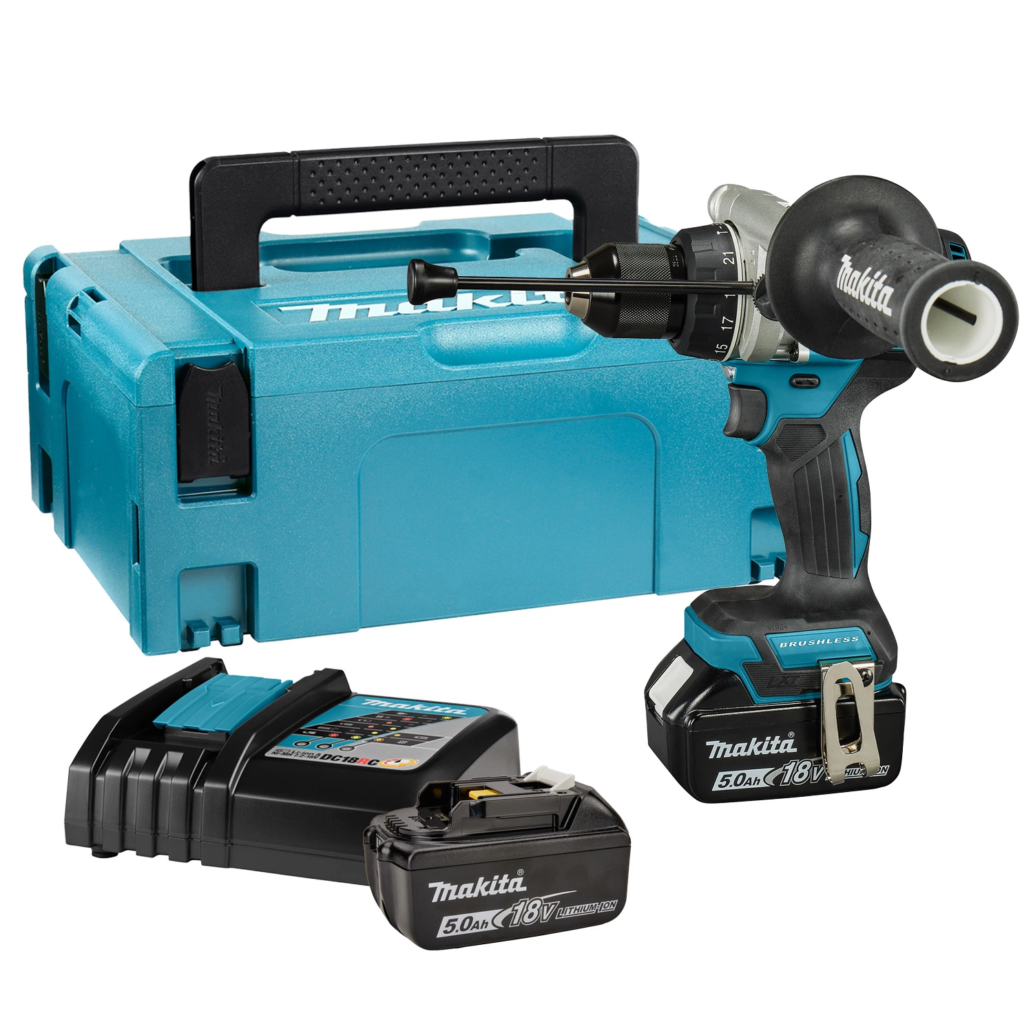 Makita DHP492RTJ 18V Li-ion accu klopboor-/schroefmachine set (2x 5.0Ah) in Mbox- 130Nm - koolborstelloos-image