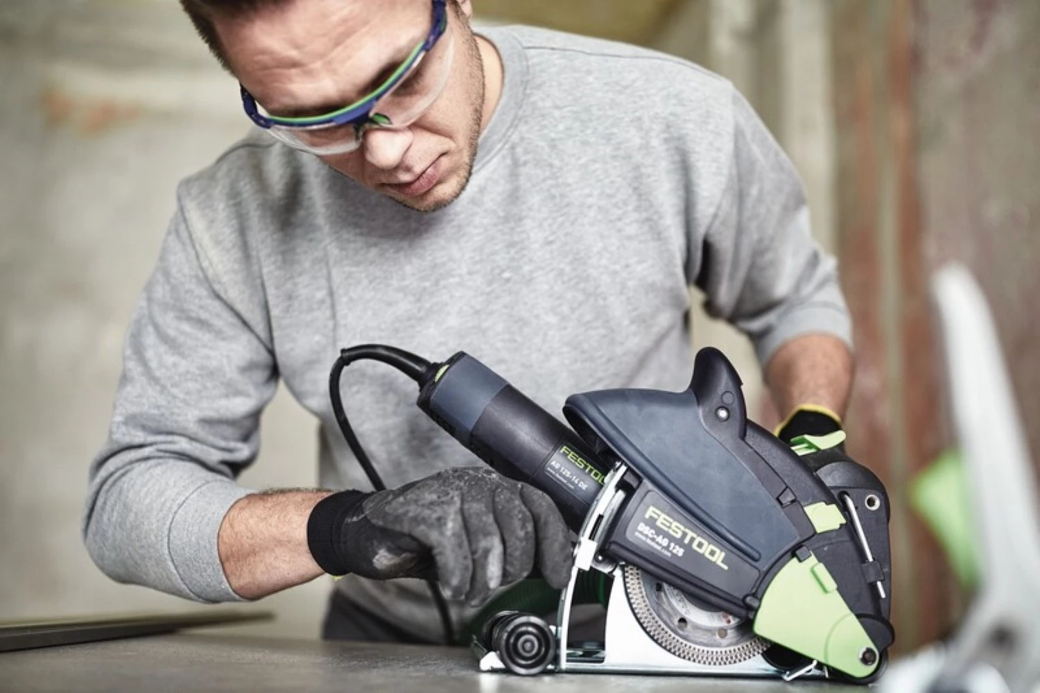 Festool DSC-AG 125-Plus-FS Railslijper in systainer met geleiderail-image