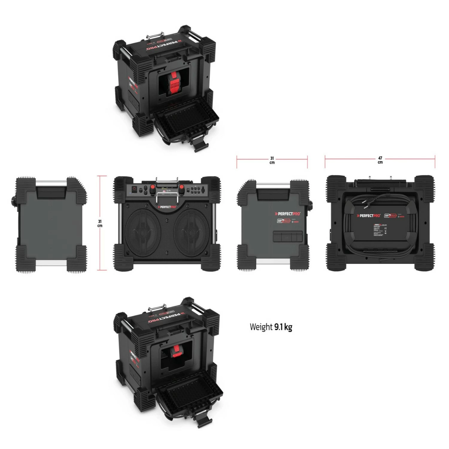 PerfectPro ROCKHART RH4 18V multi battery Bouwradio - FM RDS / DAB+ - AUX-in - bluetooth-image