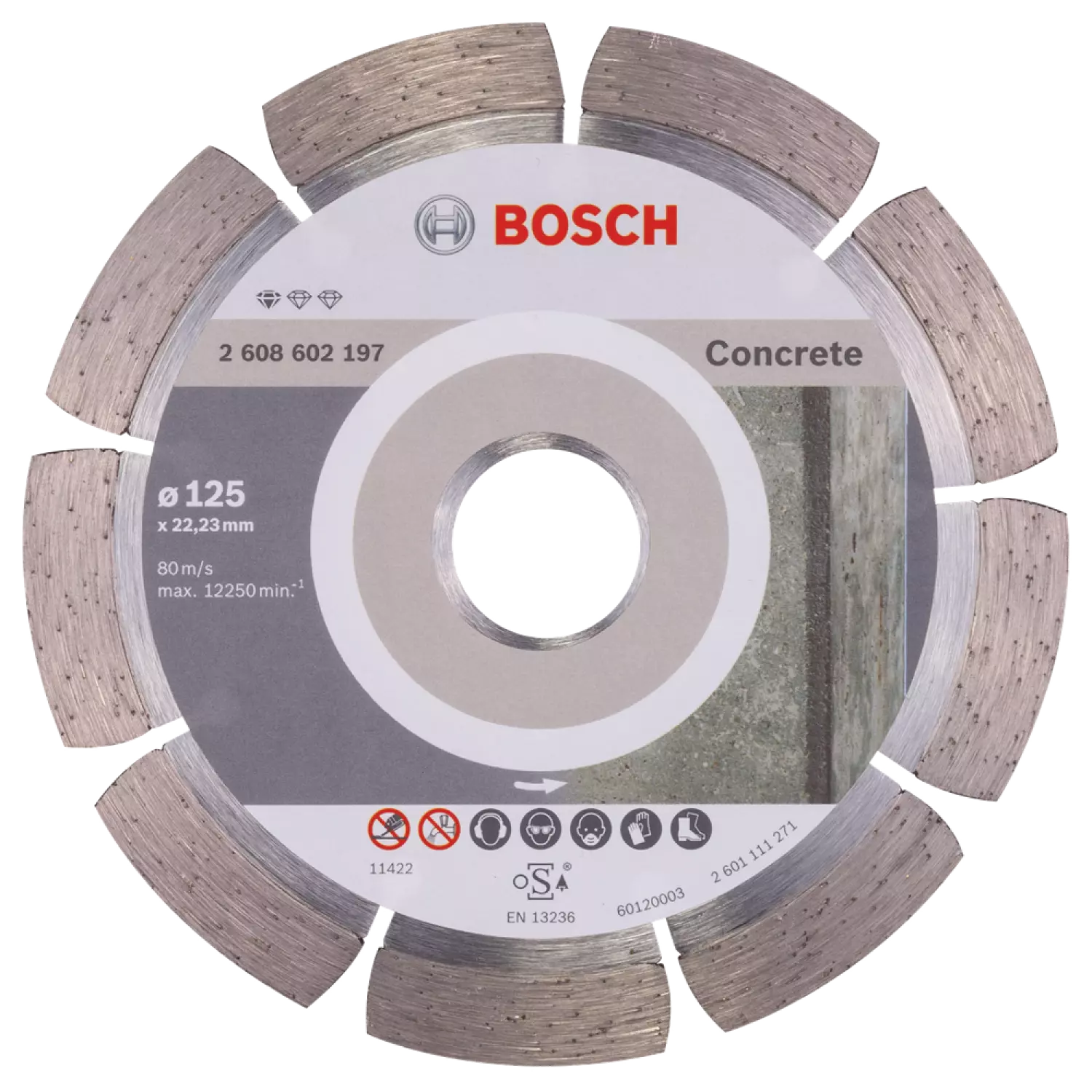 Bosch 2608602197 - Disque à tronçonner diamanté Standard for Concrete 125 x 22,23 x 1,6 x 10 mm-image