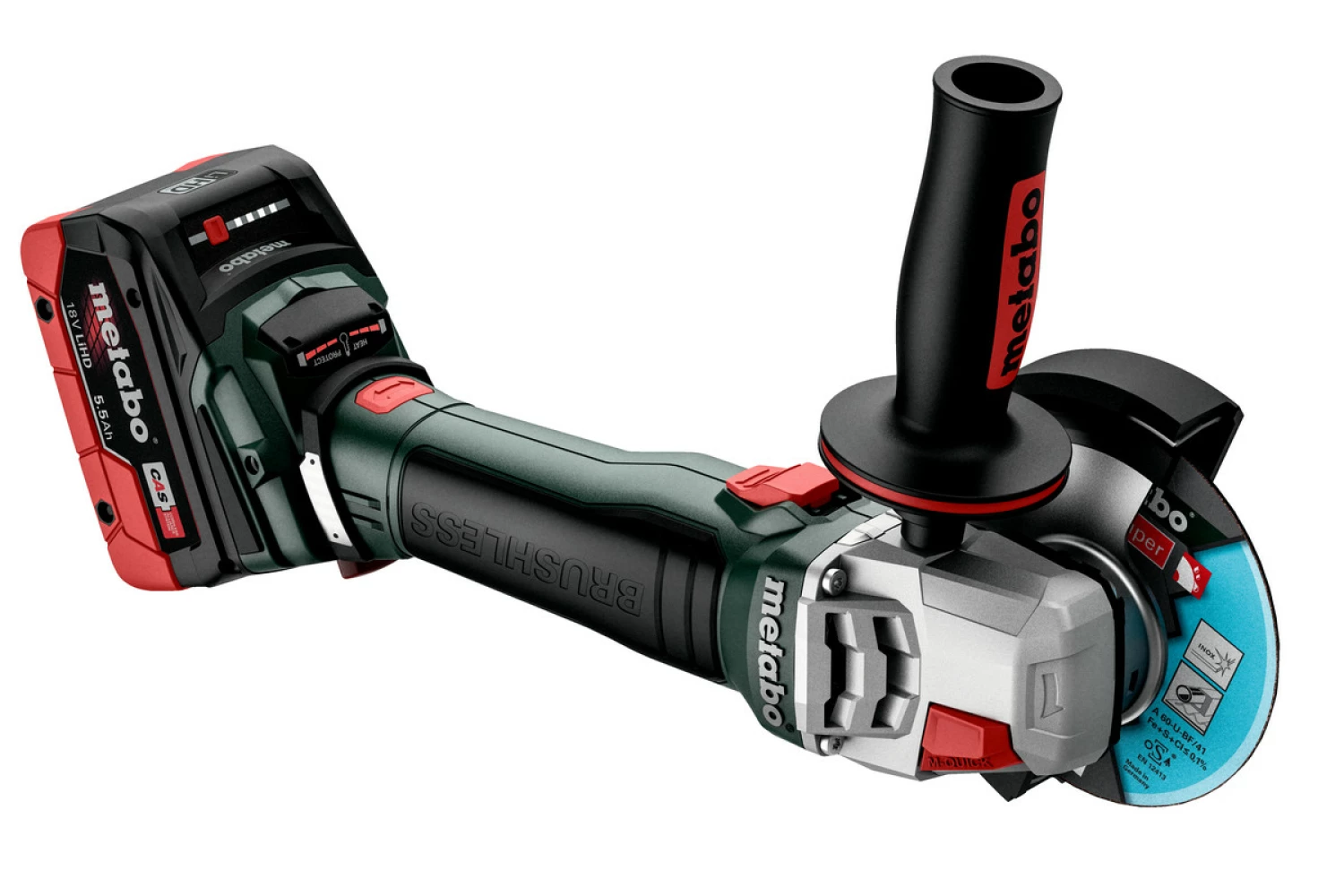 Metabo WB 18 LT BL 11-125 Quick 18V Li-Ion Accu-slijper set (2x 5.2Ah) in MetaBox-image