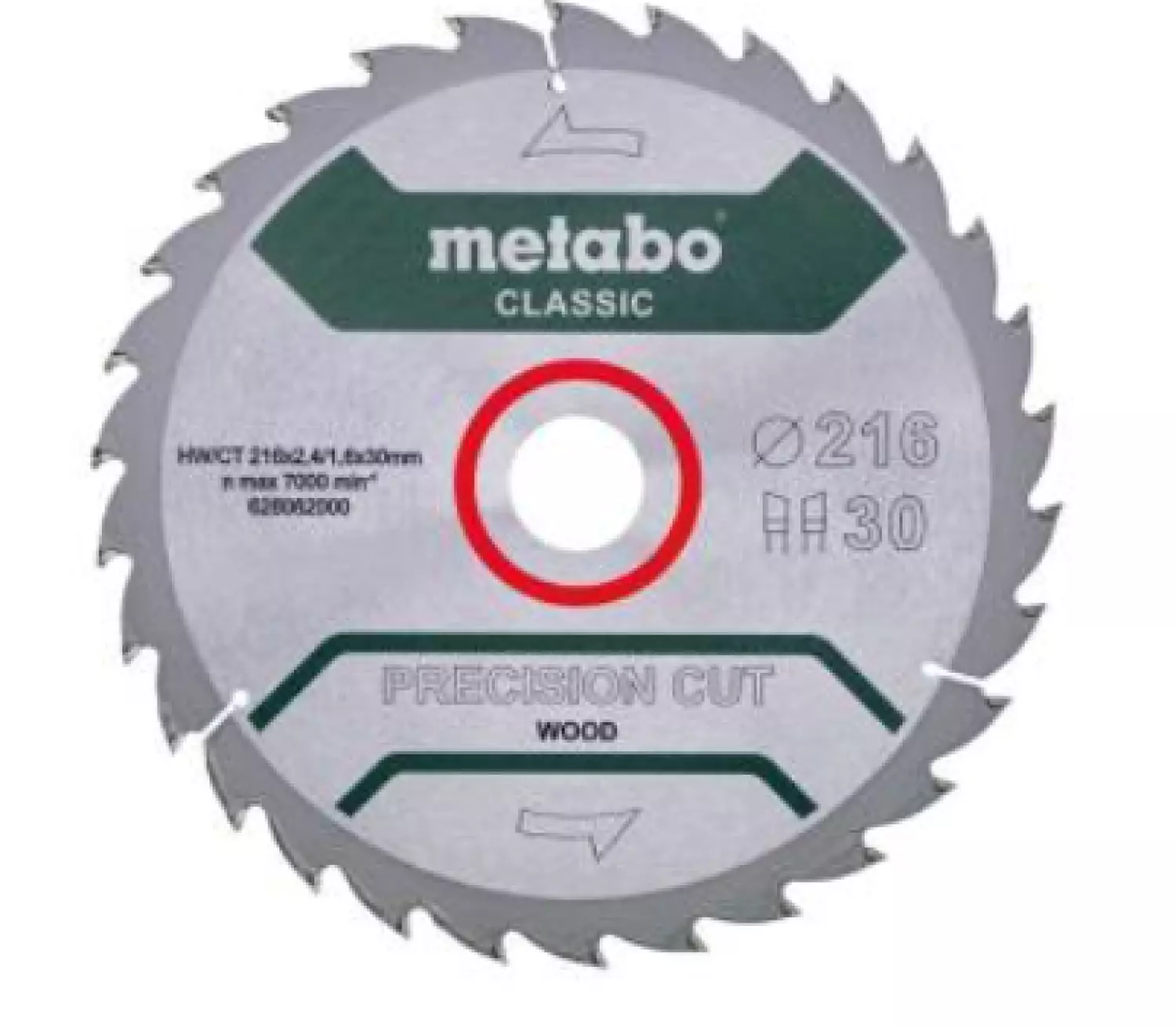 Metabo 628062000 Blade de scie circulaire coupée de précision - 216 x 30 x 30t - bois-image