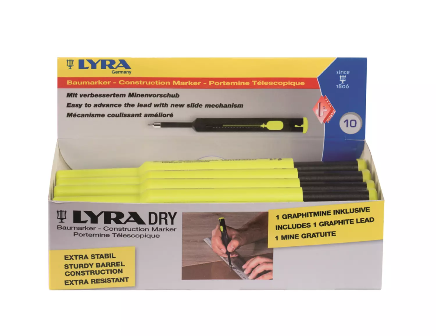 Lyra 4494102 Dry Markeerpotlood - 160mm - Grafiet (1st.)-image