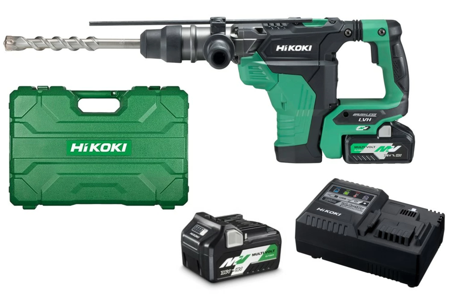 HiKOKI DH36DMAWAZ 36V Multivolt Li-Ion accu SDS-Max Boorhamer set (2x 4,0Ah) in koffer - 8,5J - koolborstelloos-image