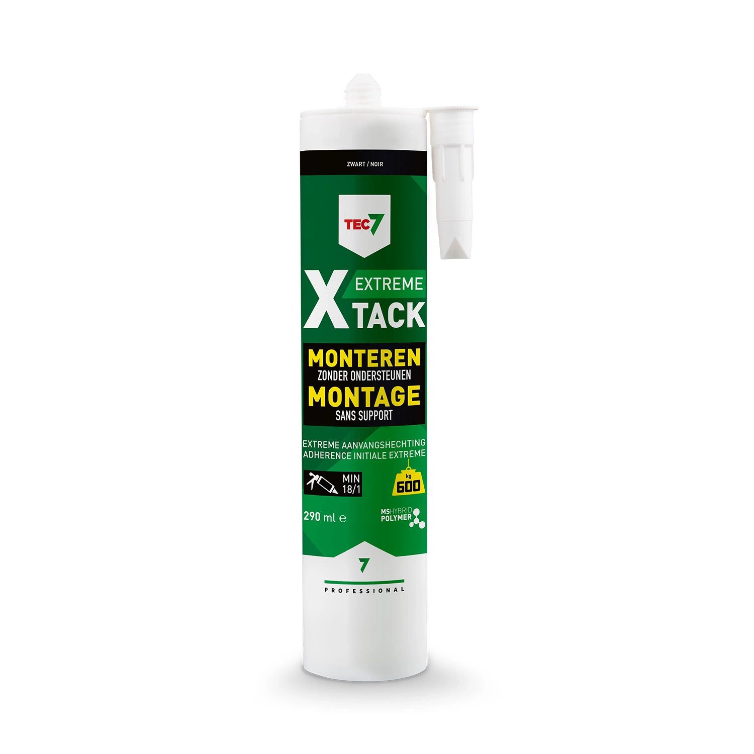 TEC7 X-Tack Montagekit - Zwart - Koker - 290ml (12st)-image