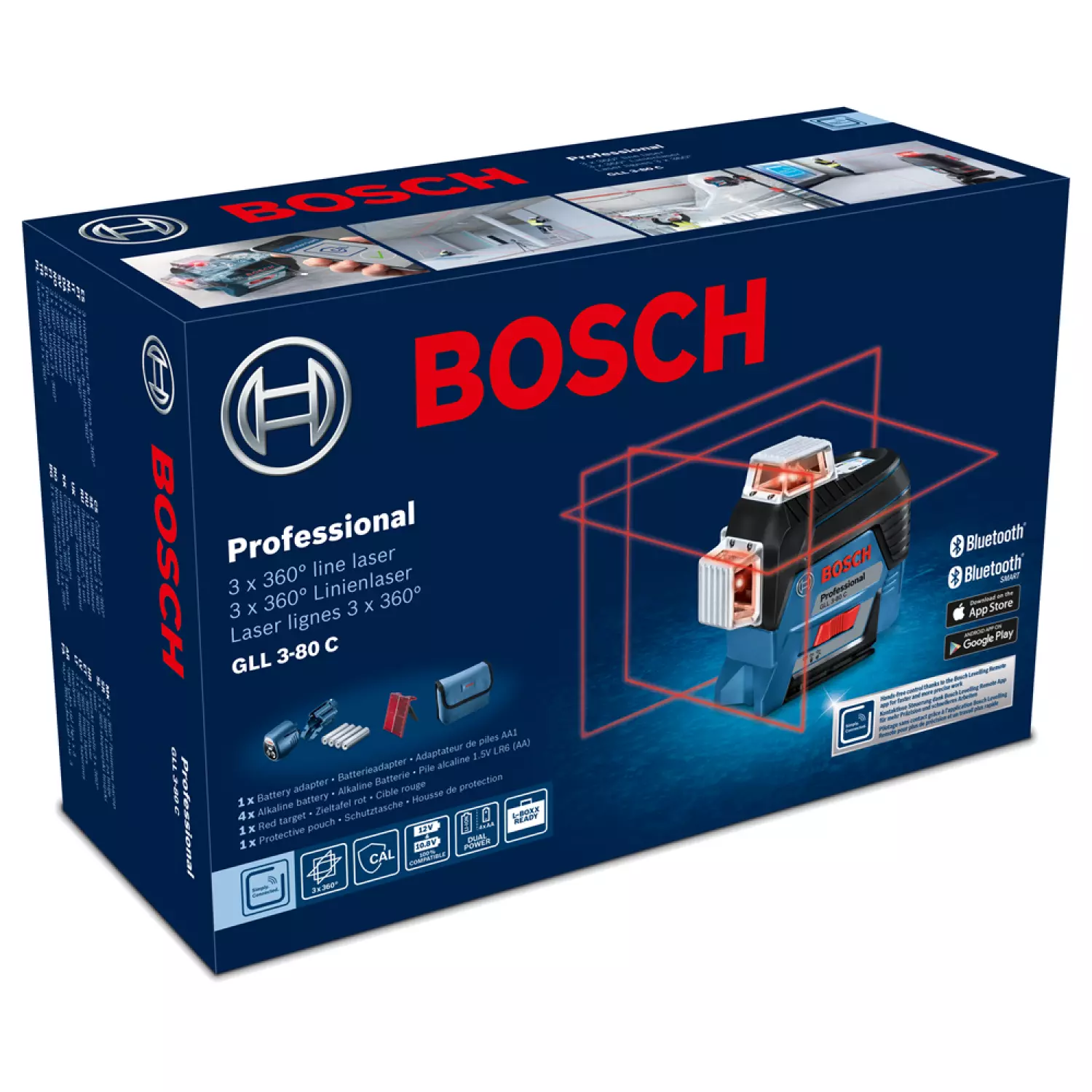 Bosch GLL 3-80 C 12V Li-Ion accu Lijnlaser (4x 1,5-V-LR6 (AA))-image